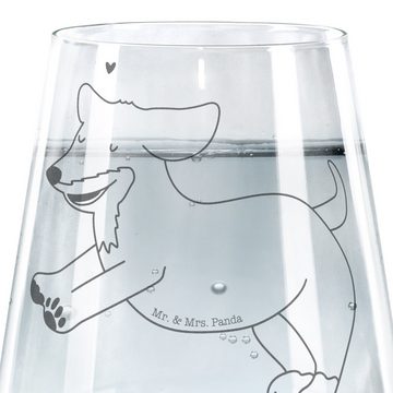 Mr. & Mrs. Panda Glas Hund Dackel - Transparent - Geschenk, Trinkglas, Spülmaschinenfeste T, Premium Glas, Hochwertige Lasergravur