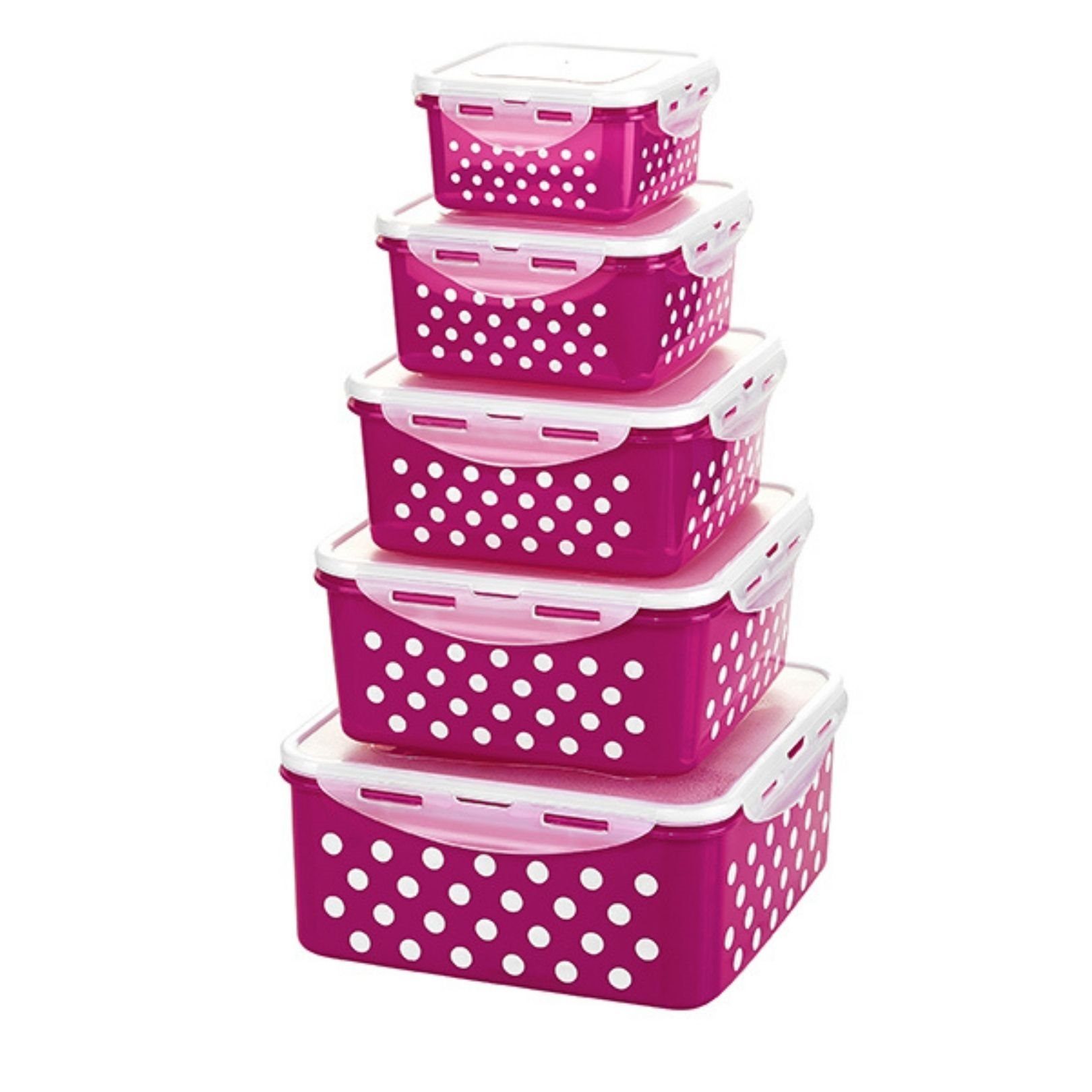 Plentyfy Frischhaltedose Frischesystem, Kunststoff, (Bunte Küche Set, 10-tlg., 10 tlg., 5 Dosen, 5 Deckel), Frischhaltedose mit Deckel - Vorratsdosen Set