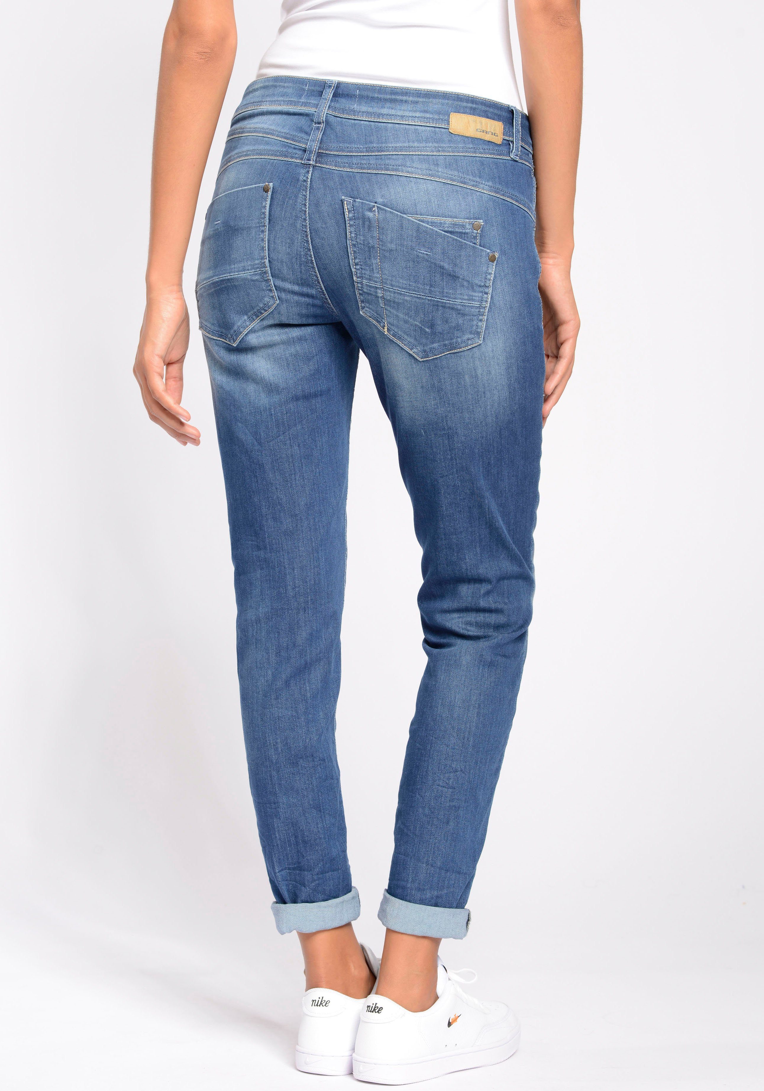 Relaxed Fit 94Amelie used blue Used-Effekten Relax-fit-Jeans mit GANG