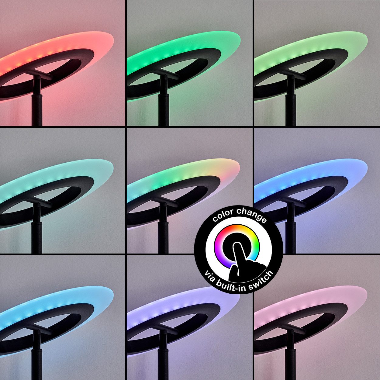 hofstein Stehlampe dimmbare Stehlampe aus Metall/Glas in Schwarz/Weiß, ohne günstig online kaufen