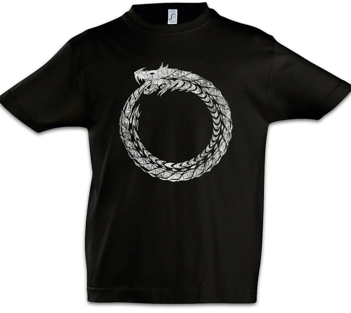 Print-Shirt Ouroboros Kinder T-Shirt Uroboros Schlange Ancient Myths Mythologie