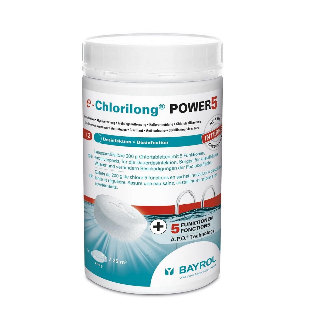 Chlortabletten Bayrol Poolwasserdesinfektion e-Chlorilong® POWER5 200 g 1 kg