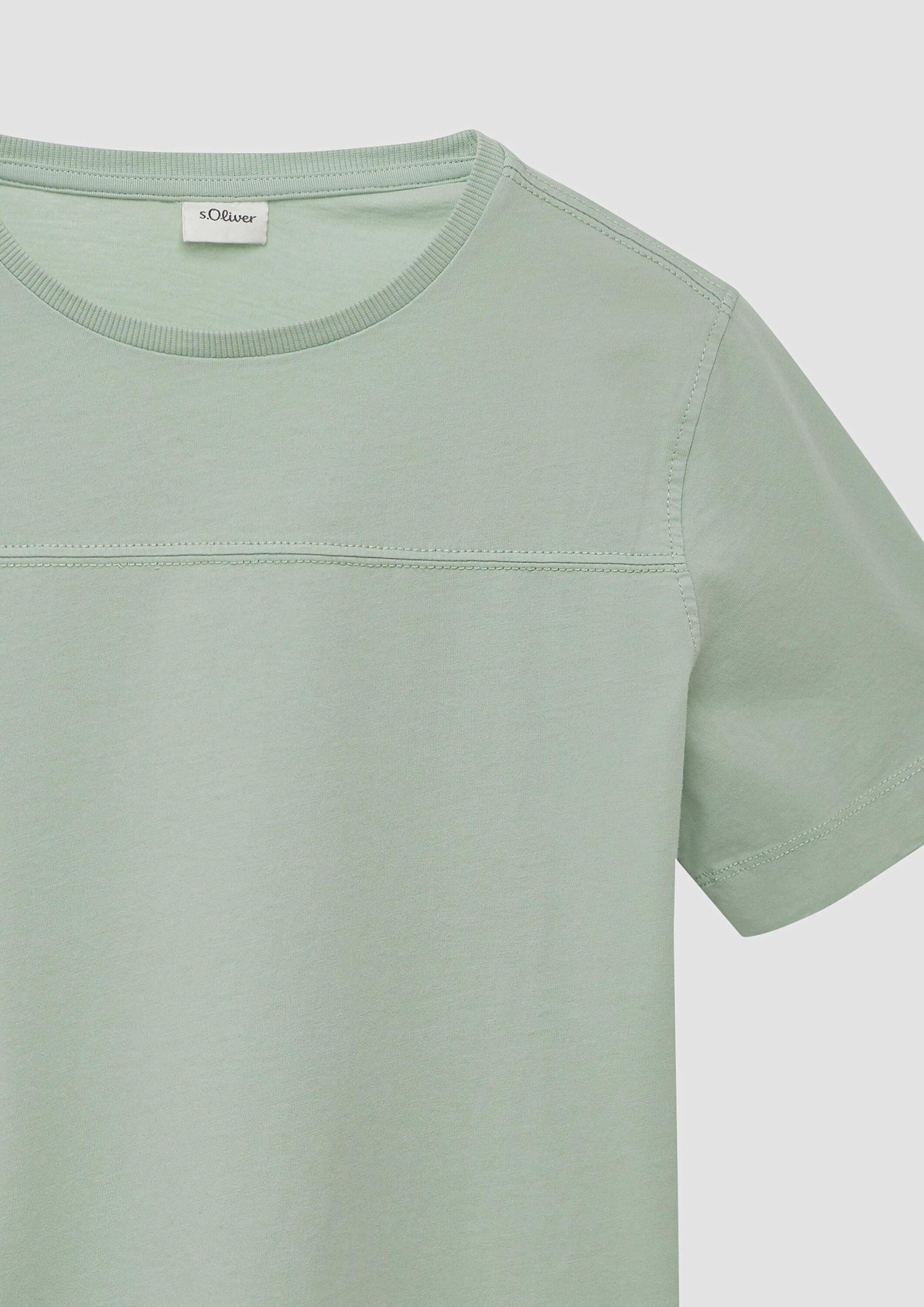 s.Oliver Kurzarmshirt T-Shirt Gewaschenes T-Shirt mit Teilungsnähten