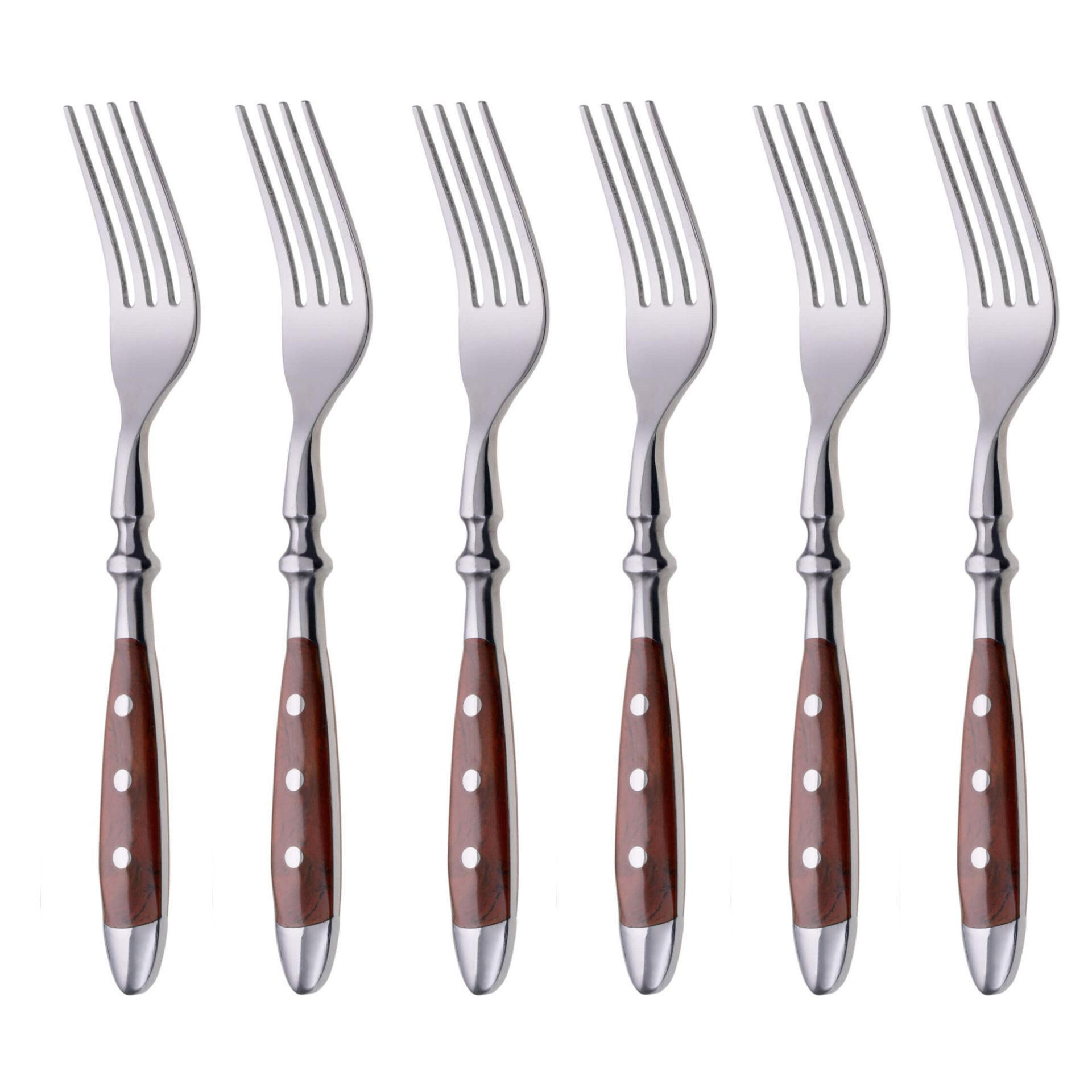 GRÄWE Tafelgabel Tafelgabeln 6 Stück Serie Nürnberg BRAUN (6 Stück), kombinierbar mit passenden Messern, Löffeln & Bestecksets