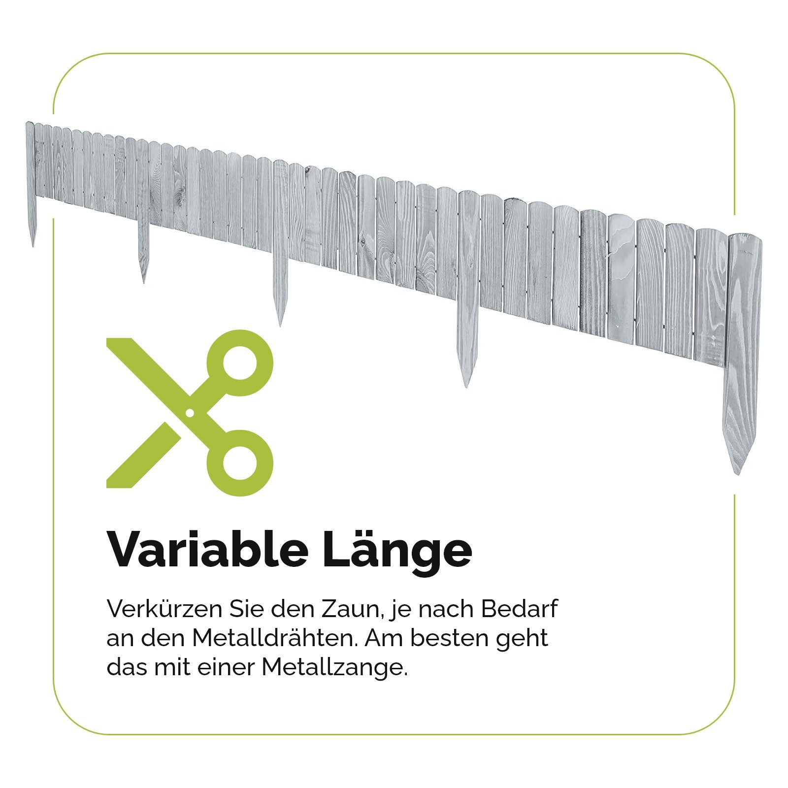 Garronda Rasenkante Beeteinfassung Holz Rollzaun Flexibler Rollborder Länge: 2m GD-0046, LxH: 2x8 cm – Bild 4 von 5