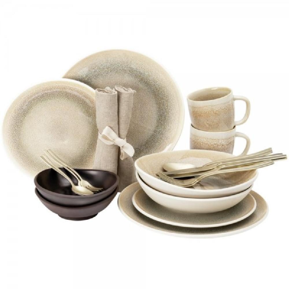 Rosenthal Geschirr-Set Geschirrset Junto Dune/Slate Grey (22-teilig)