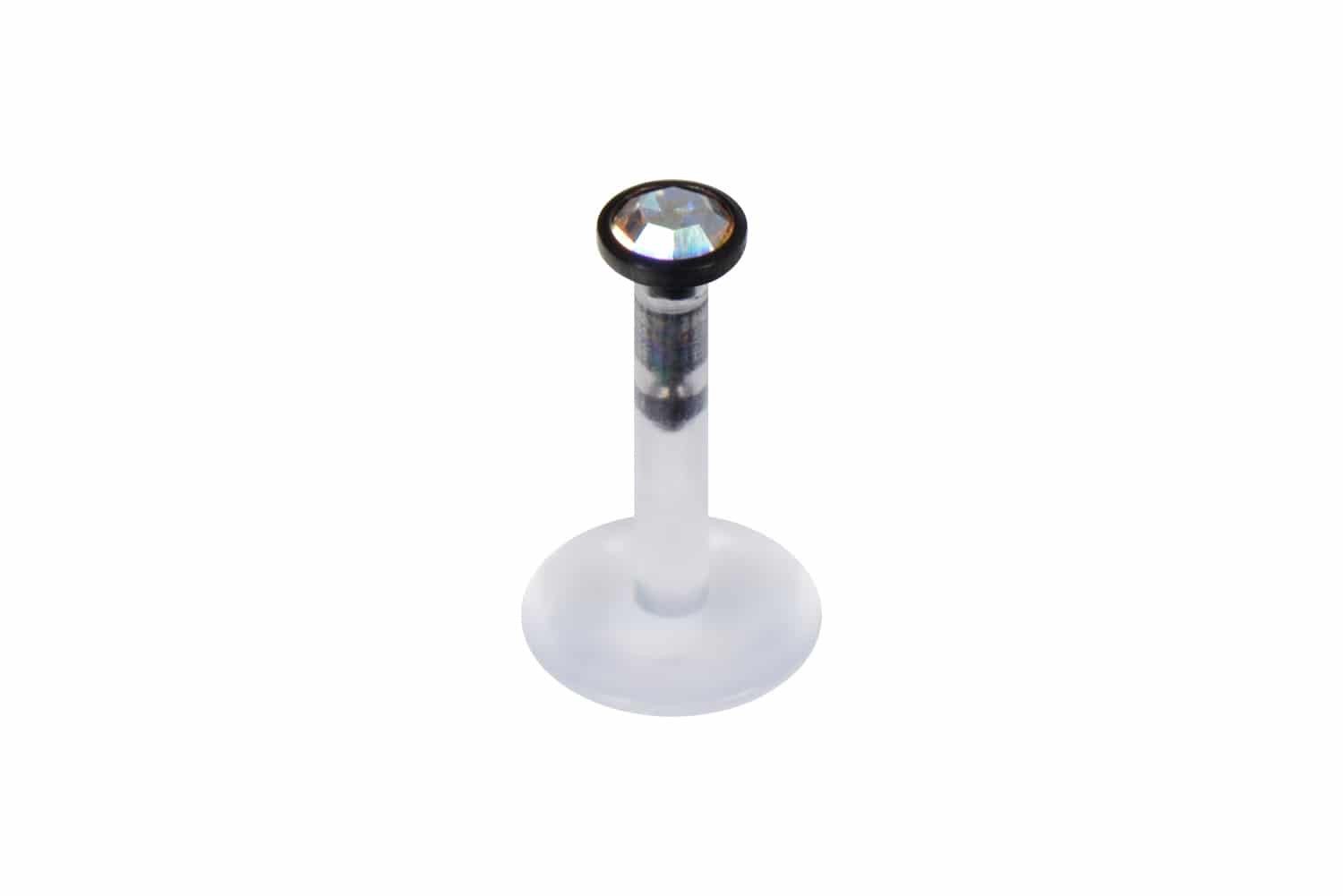 PIERCINGLINE Piercing-Set PMFK Labret mit Plug-in-System - Chirurgenstahl-Aufsatz mit Kristall (Labrets, 1-tlg)