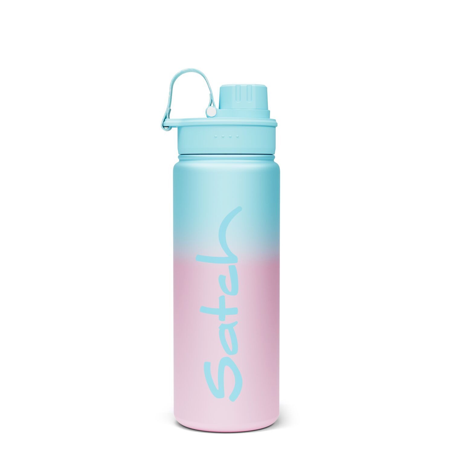 Satch Trinkflasche Edelstahl Trinkflasche 0,5 l Light Blue Graffiti, ohne schädliche Weichmacher wie Bisphenol A (BPA)