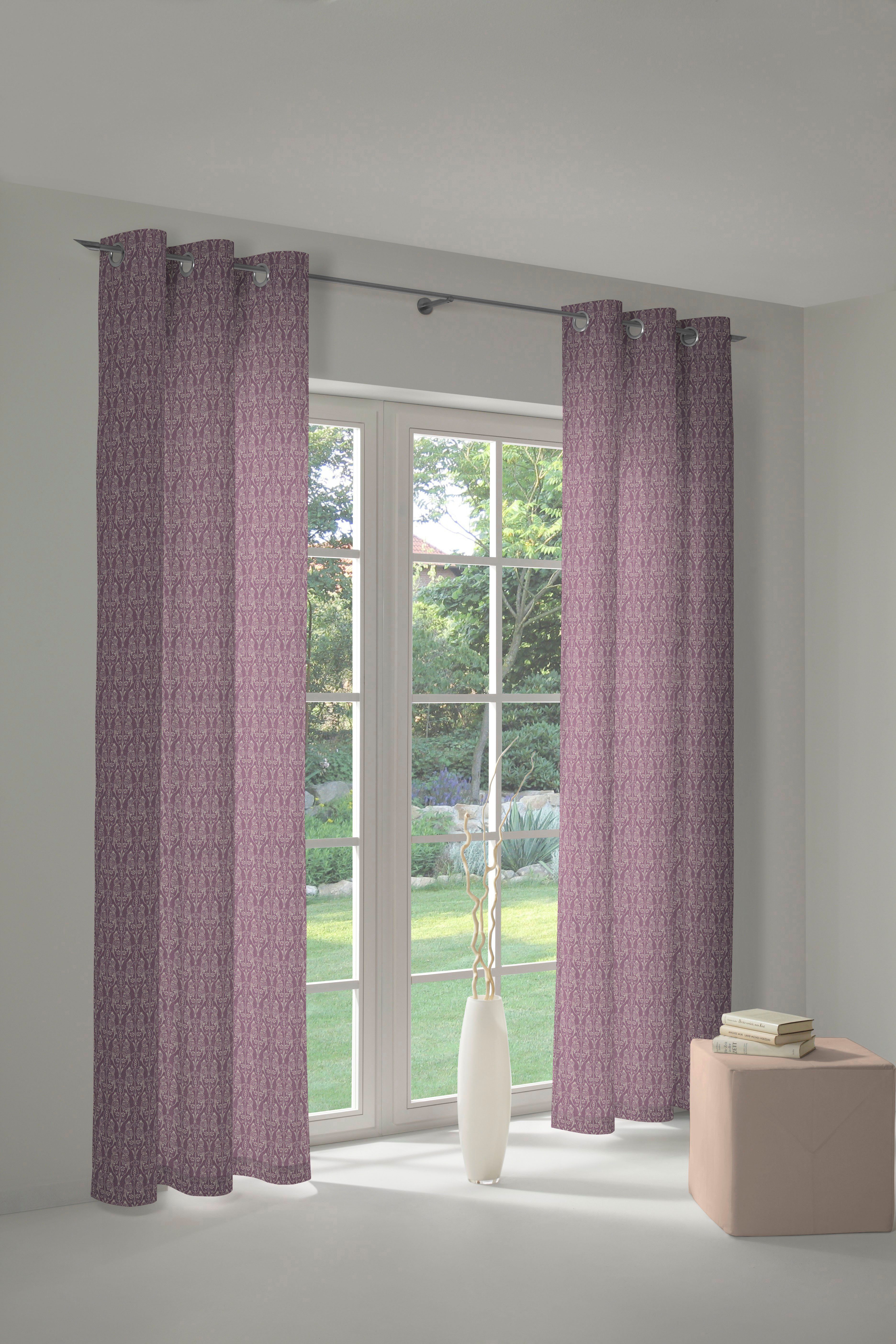 Vorhang Little Parrot, Adam, Ösen St), blickdicht, (1 aubergine Jacquard, nachhaltig