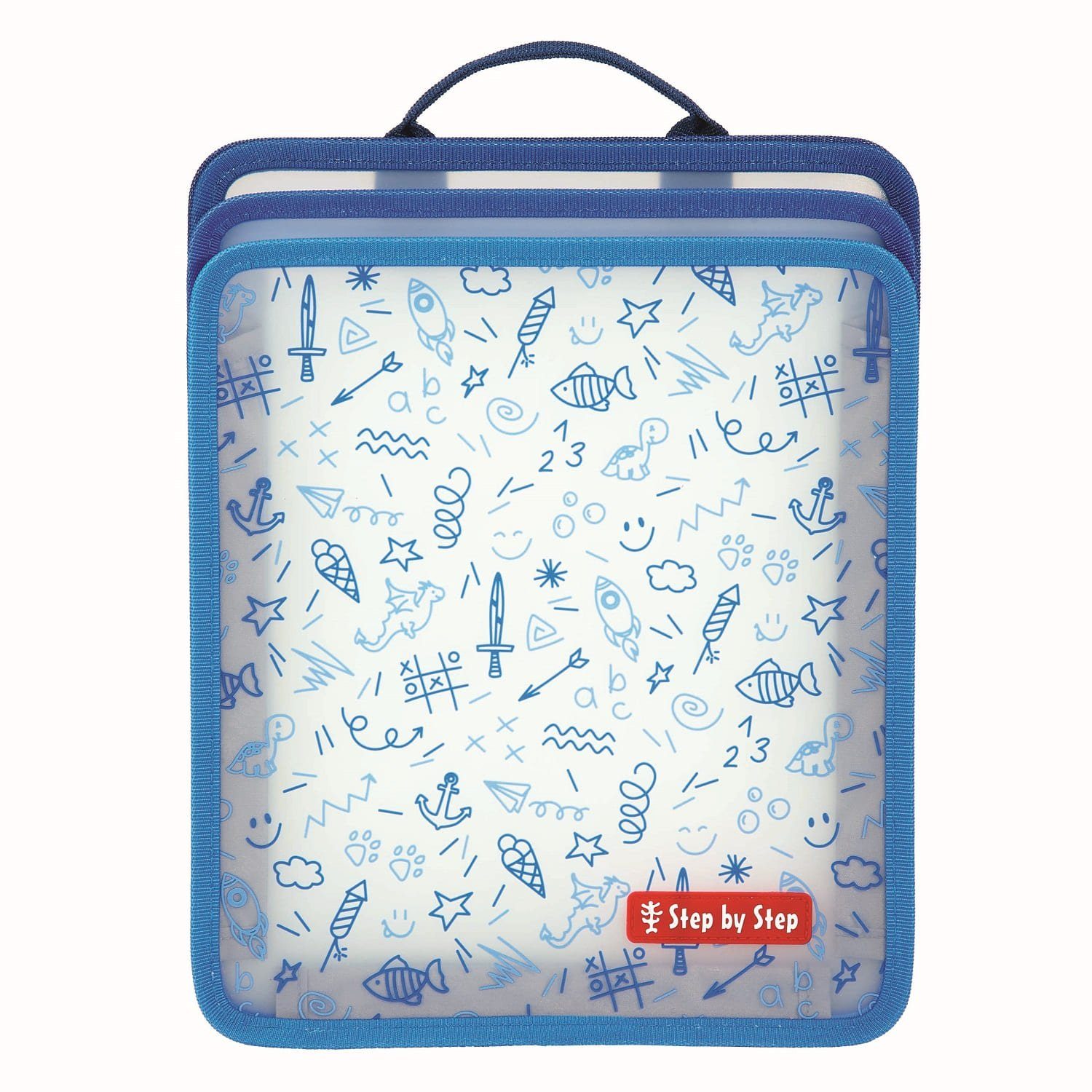 Step by Step Schulranzen Faltbare Heftbox Blau Organizer (1 Stück), Büchertasche, Heftschutz