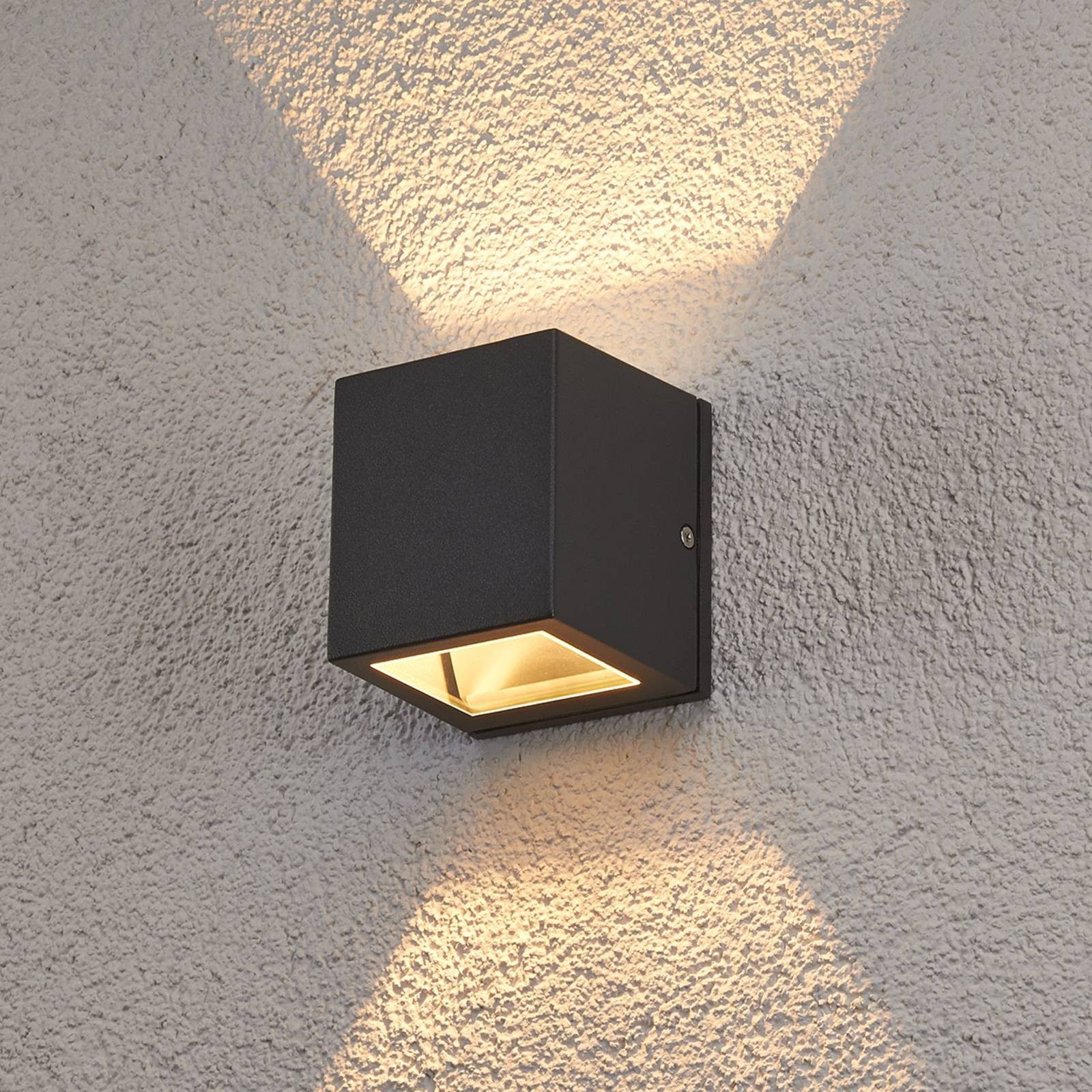 Lucande Außen-Wandleuchte Maurice, Metall, Schwarz IP54, 1 x 40 W