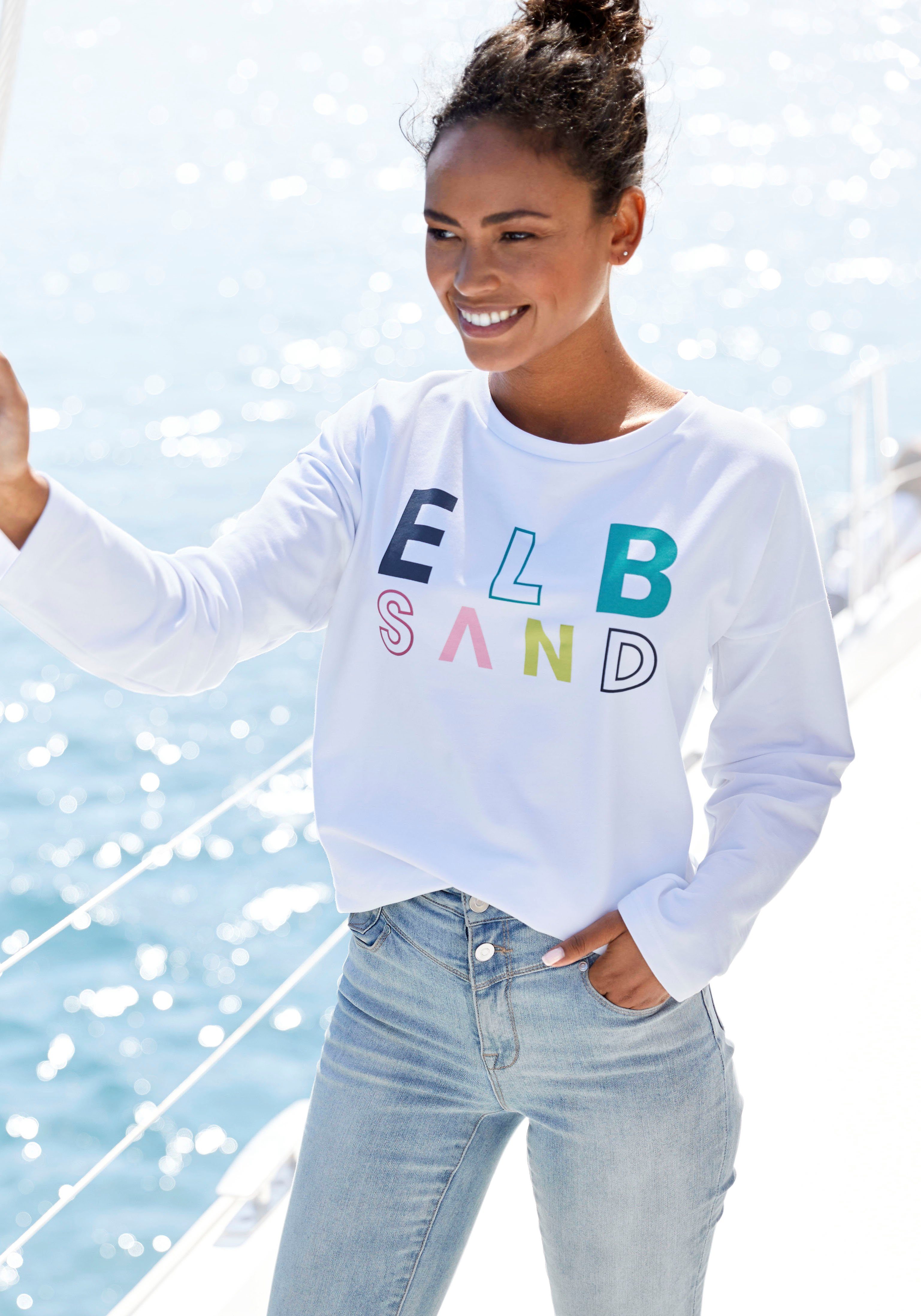 Elbsand Sweatshirt Aliisa mit Logodruck vorne, Basic-Passform, sportlich-casual