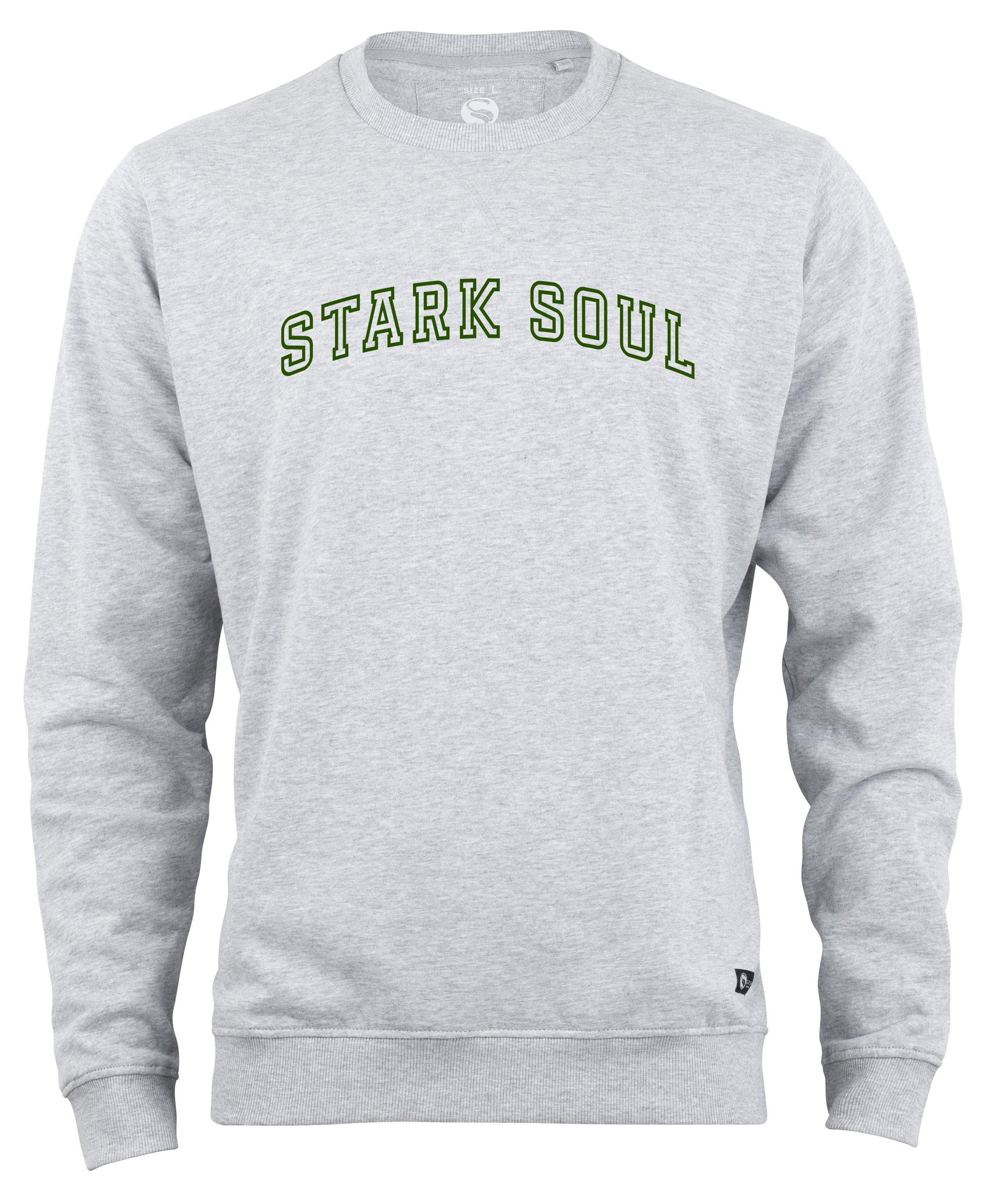 Stark Soul "College" Soul® Unisex Stark Sweatshirt Sweatshirt Rundhals-Sweater Grau-Melange