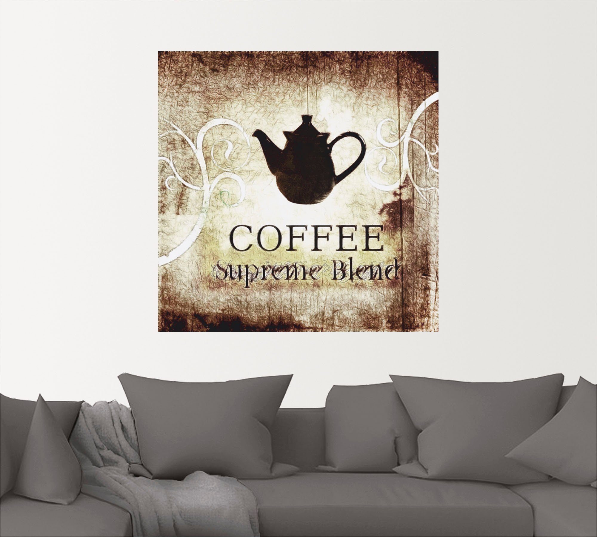 Größen versch. Leinwandbild, (1 Getränke Wandbild Kaffee, Artland in Poster als St), Wandaufkleber oder