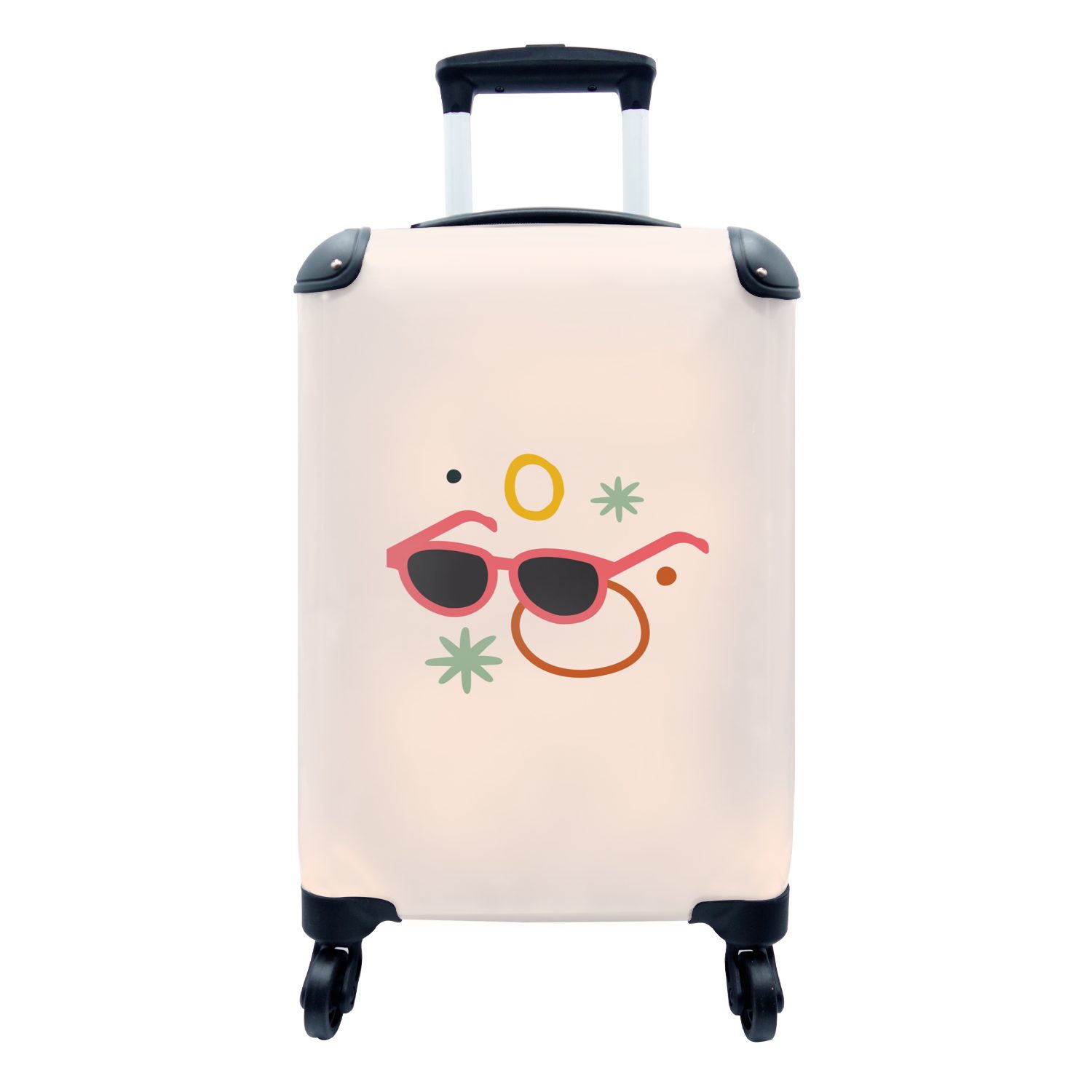 MuchoWow Handgepäckkoffer Sonnenbrillen - Sommer - Sterne, 4 Rollen, Reisetasche mit rollen, Handgepäck für Ferien, Trolley, Reisekoffer