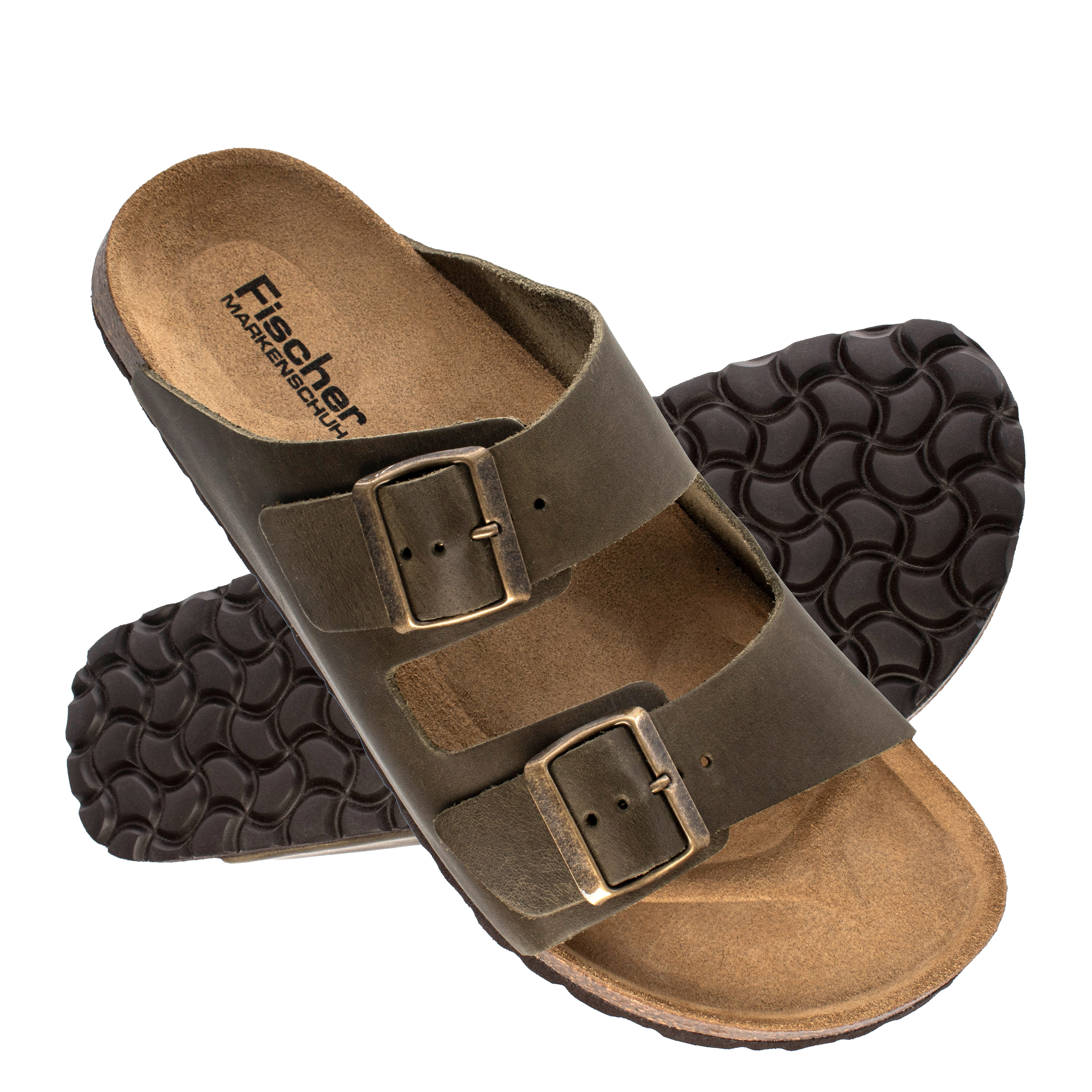 Fischer-Markenschuh Adrian Pantolette aus Nappaleder, Lederfutter, ergonomisch geformtes Fußbett