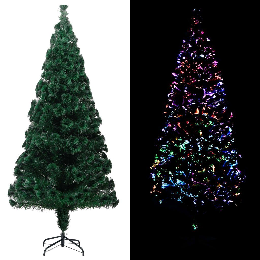 vidaXL Künstlicher Weihnachtsbaum Künstlicher Weihnachtsbaum mit Ständer Grün 180 cm Glasfaser