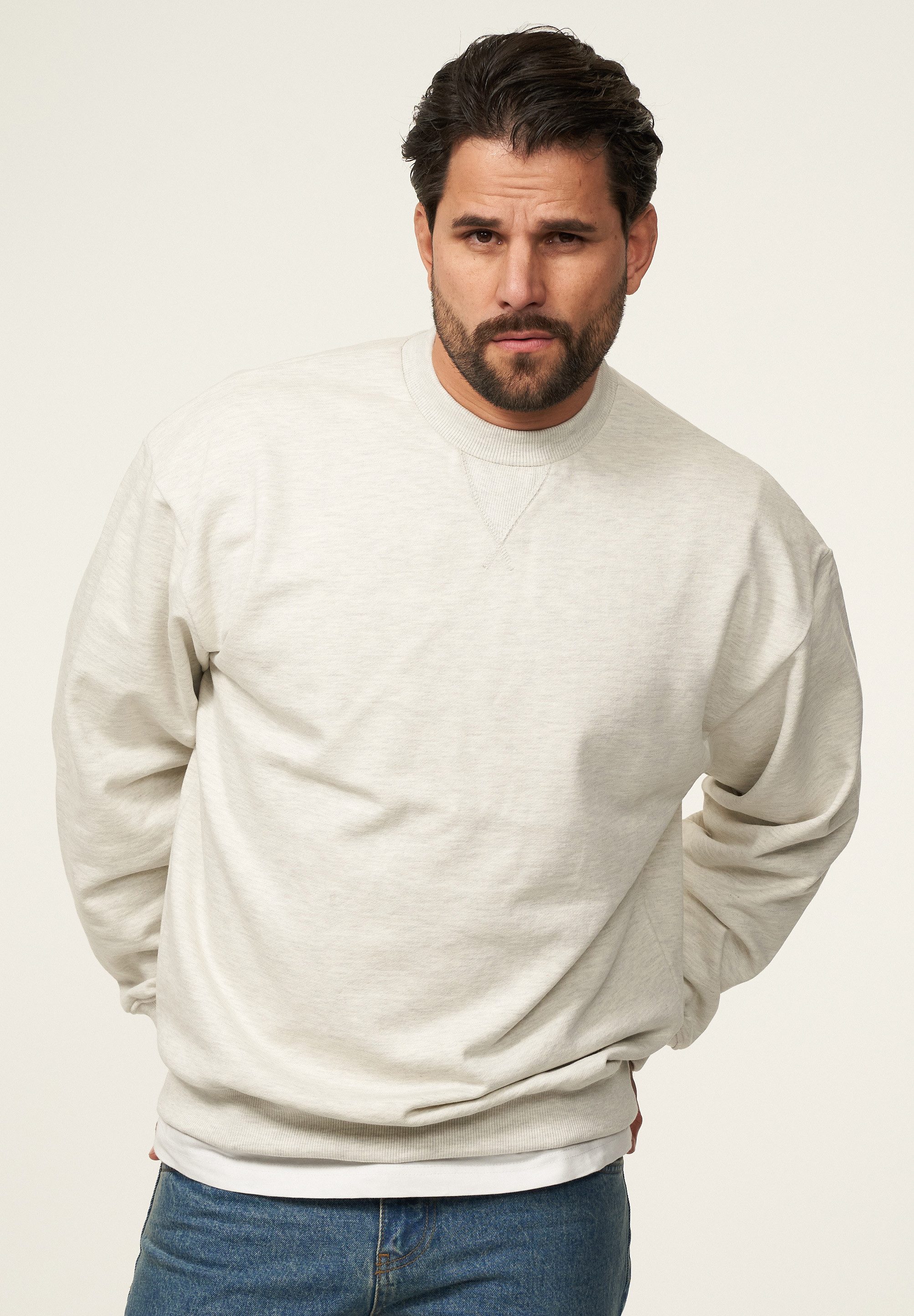 SOULSTAR Sweatshirt S2AGEO Herren Oversize Pullover mit Rundhals-Ausschnitt Crew-Neck Sweater