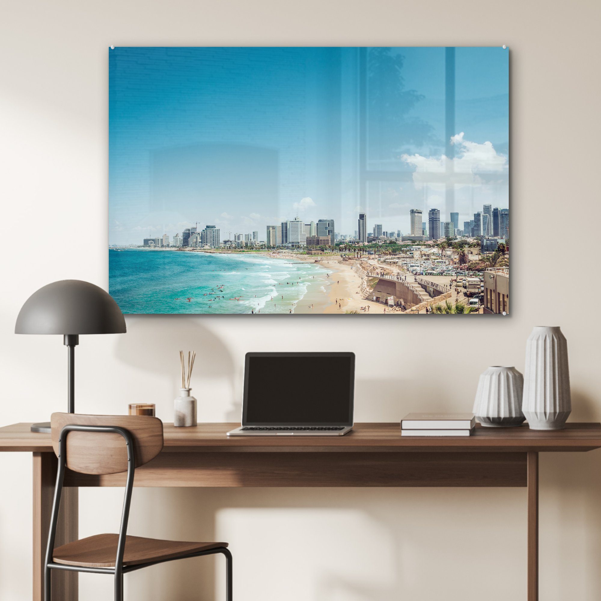 (1 in Acrylglasbilder St), Schlafzimmer Wohnzimmer Strand MuchoWow Acrylglasbild Israel, &