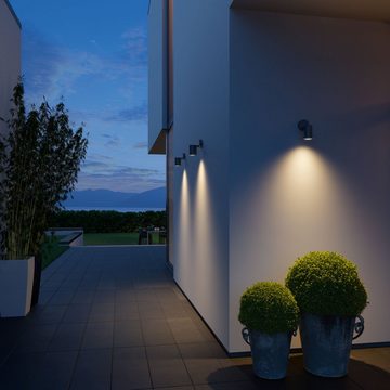 steinel LED Außen-Wandleuchte ANT, Bewegungsmelder, Bluetooth, Leuchtdauer einstellbar, Smart Home, LED wechselbar, Warmweiß, 90° Bewegungsmelder, Smart Home,Bluetooth, App-Steuerung, Anthrazit