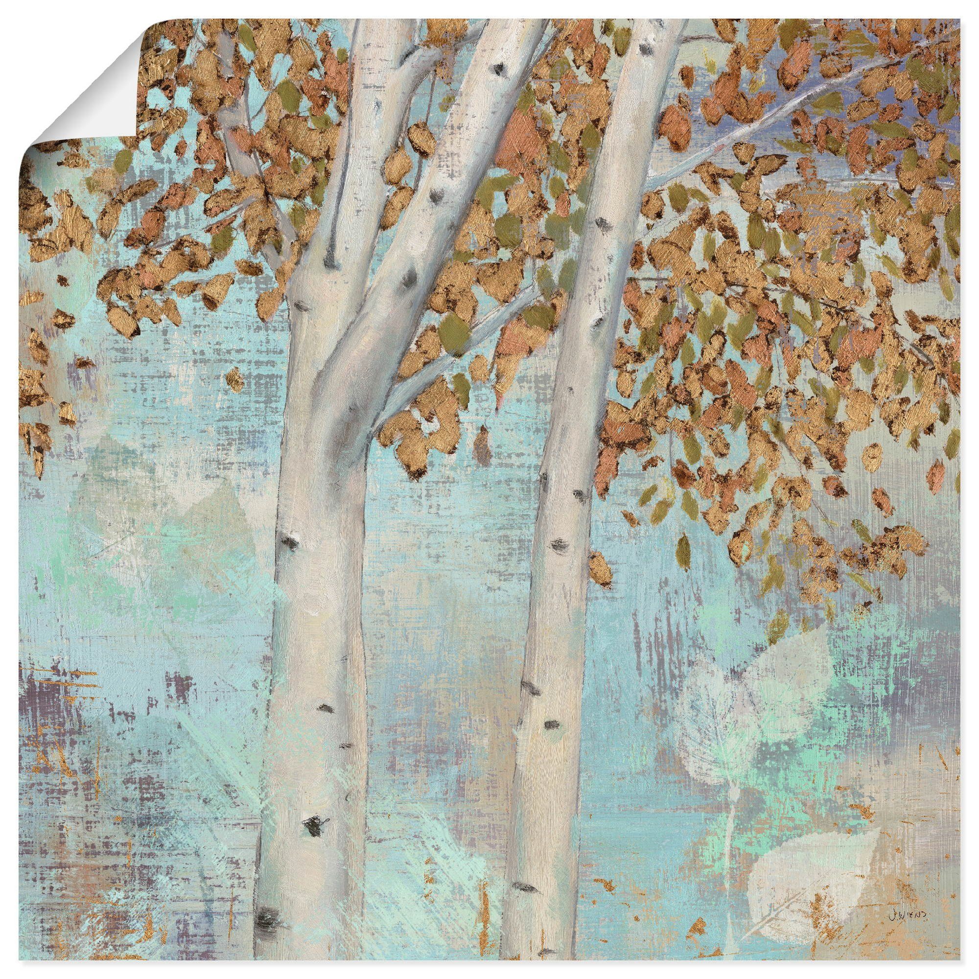 Artland Wandbild Goldener Wald II, Bäume (1 St), als Leinwandbild, Wandaufkleber oder Poster in versch. Größen
