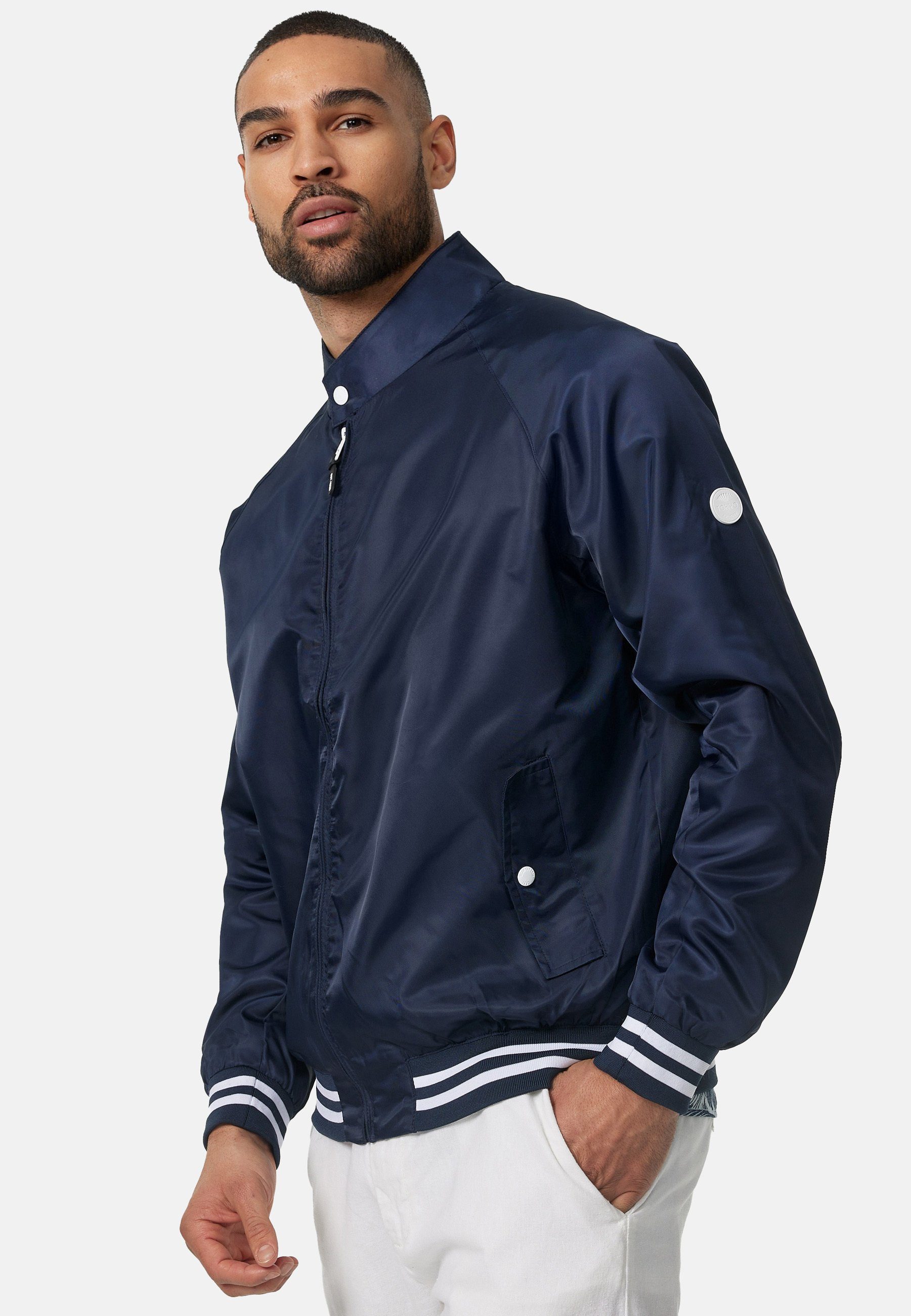 Indicode Sommerjacke Herren Ayser Übergangsjacke Herrenjacke mit Stehkragen & gerippten Arm-und Saumabschluss