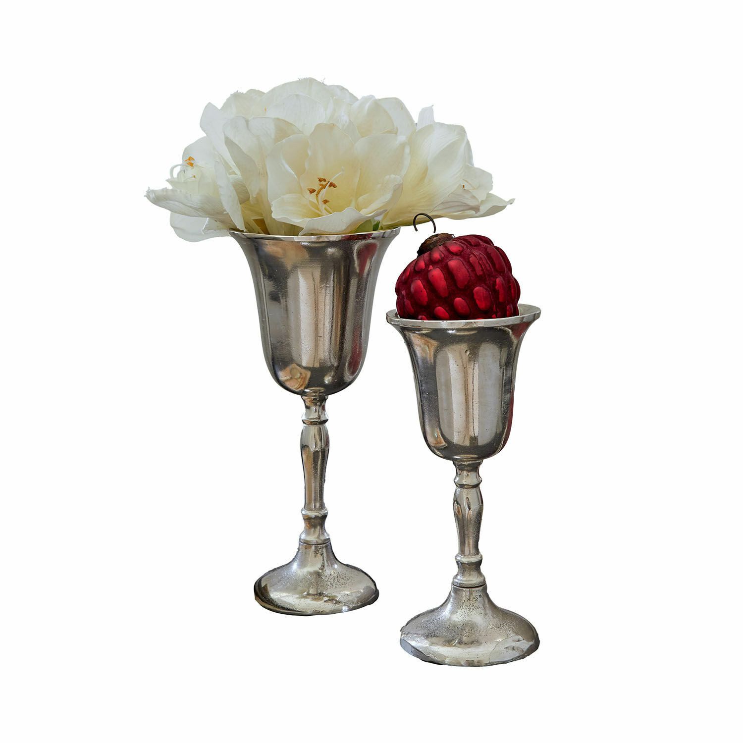 Mirabeau Tischvase Vase 2er Set Solérie antiksilber