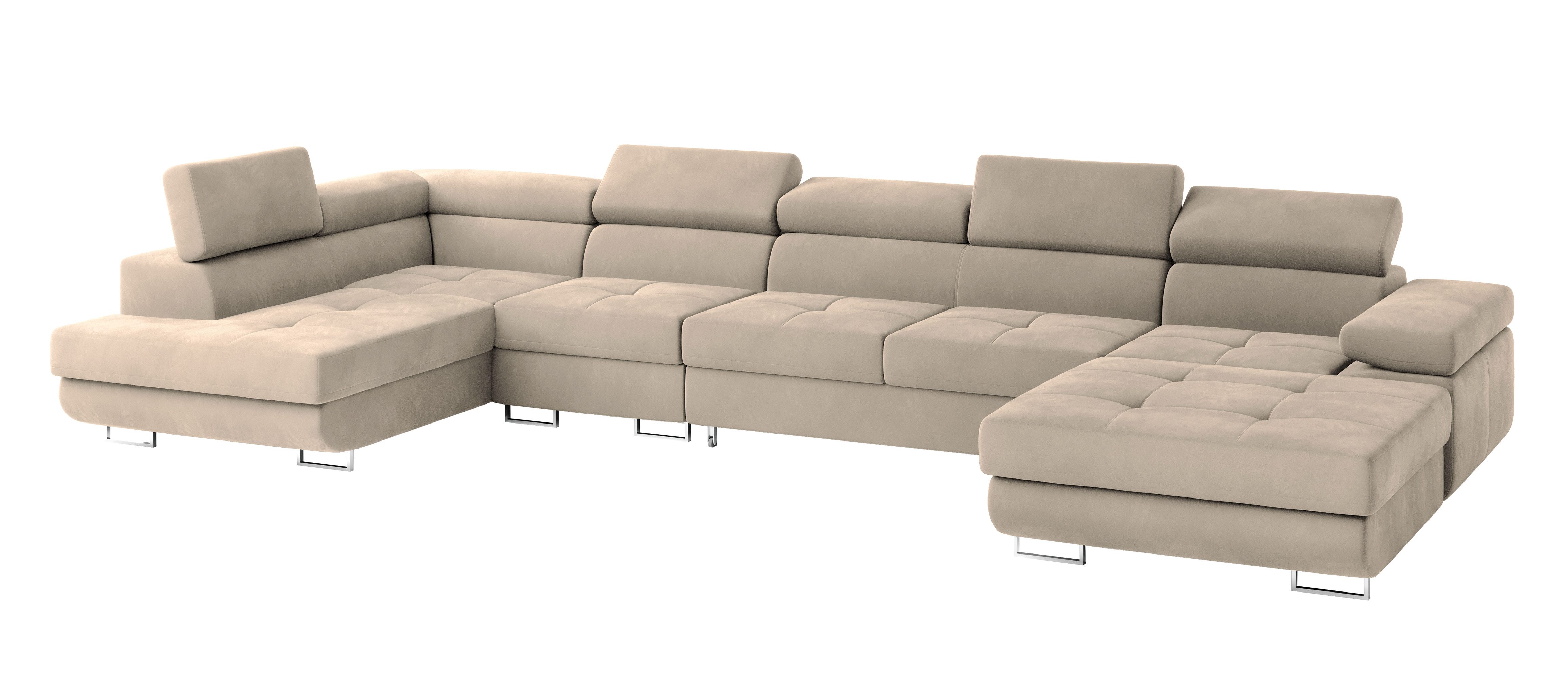 Masseno Ecksofa VELORA mit Schlaffunktion U-Form, Sofa mit Bettkasten günstig online kaufen