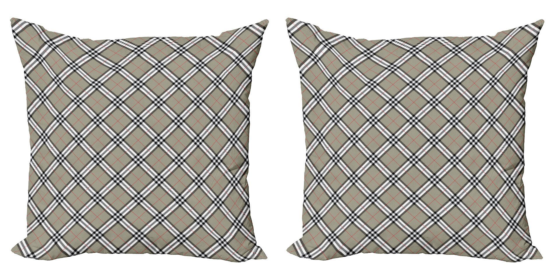 Kissenbezüge Grau Modern Abakuhaus (2 Kunst mittelalterliche Accent Stück), Digitaldruck, weiß Doppelseitiger