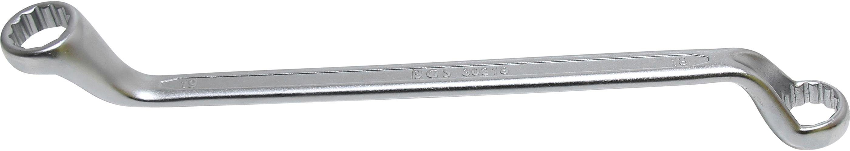 BGS technic Ringschlüssel Doppel-Ringschlüssel, tief gekröpft, SW 18 x 19 mm