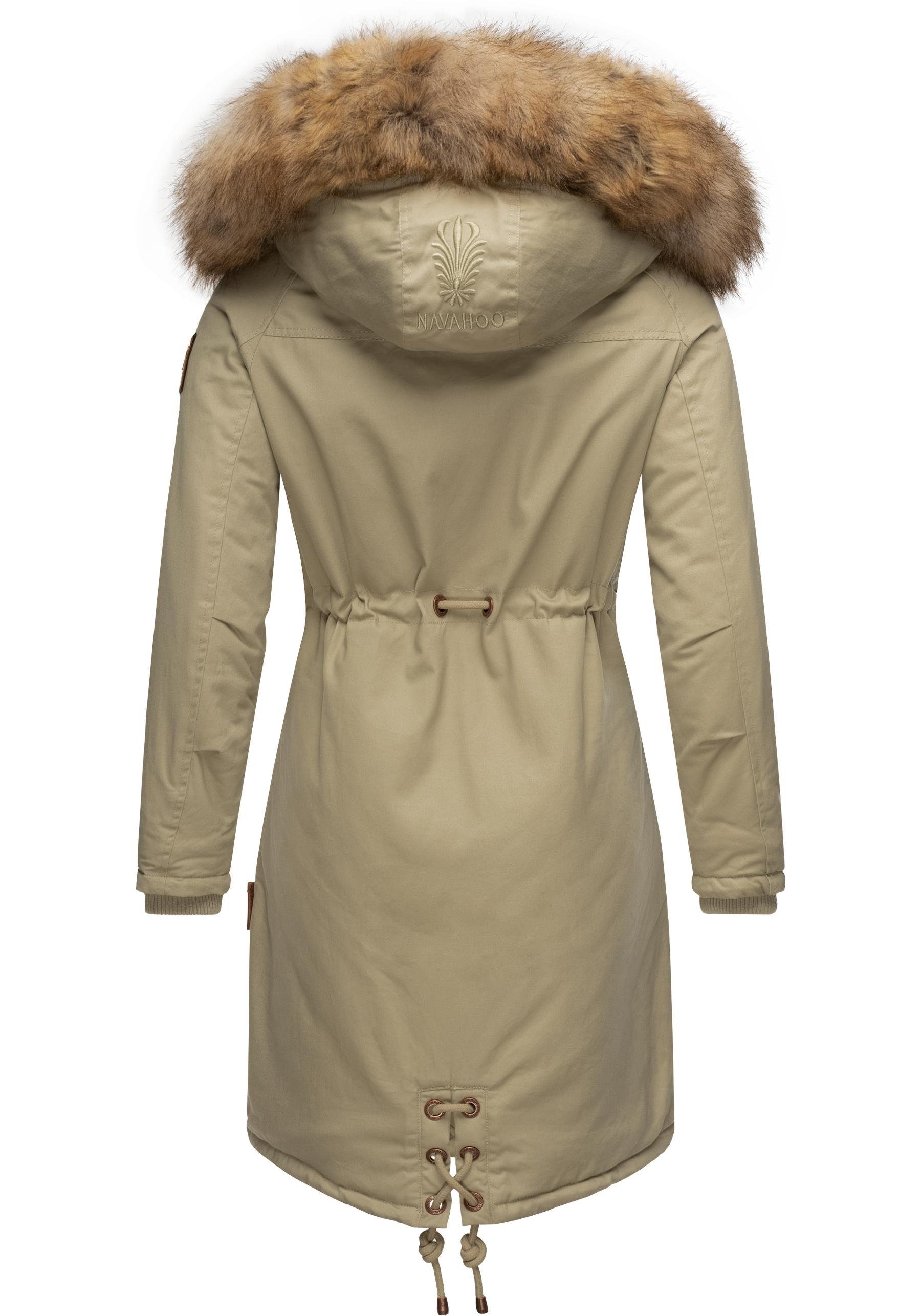 Navahoo Wintermantel Rosinchen stylischer Damen Winter Baumwollparka mit Kunstfell – Bild 3 von 5