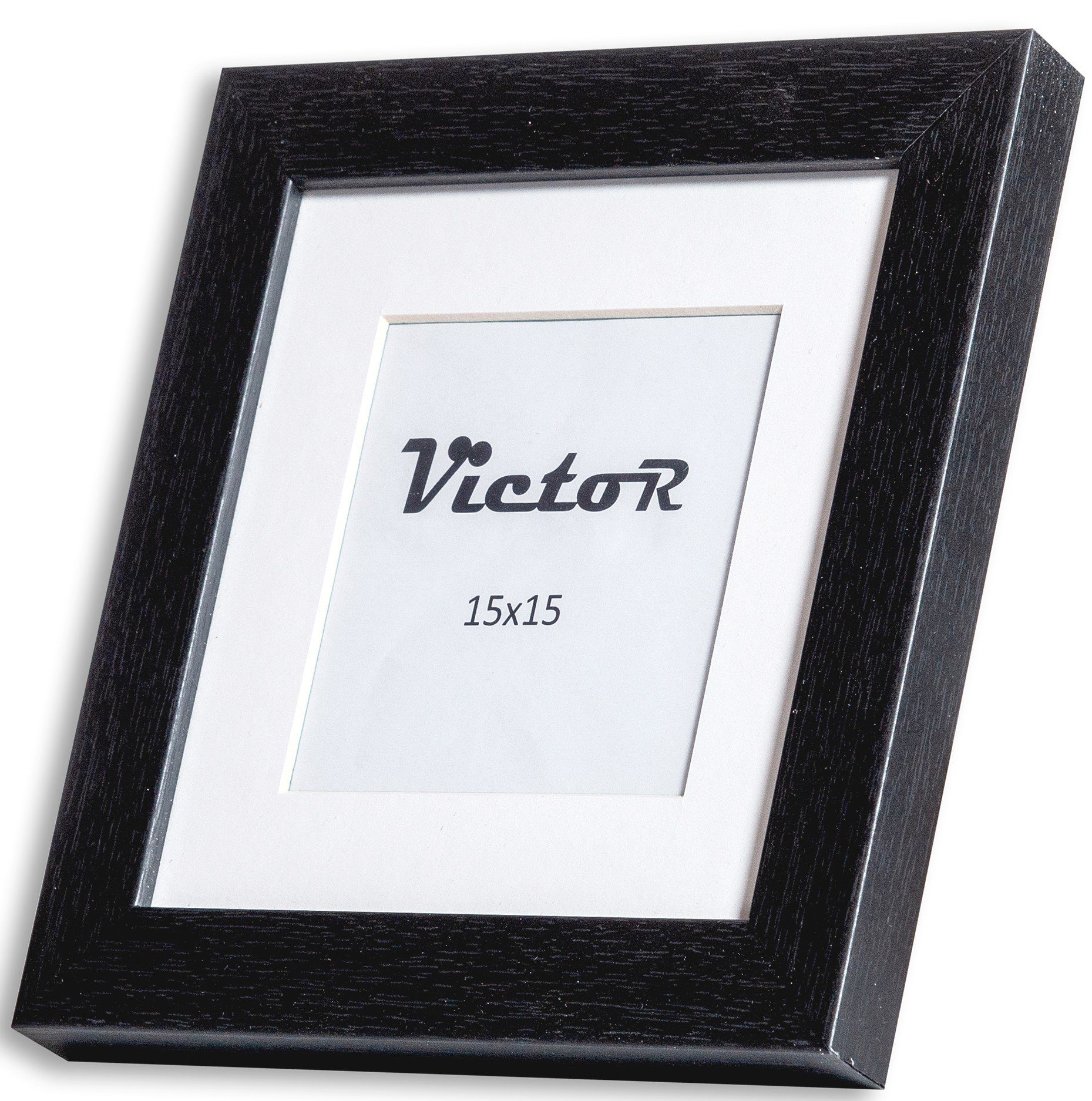 Victor (Zenith) Bilderrahmen Richter, 15x15 cm, in schwarz, mit 10x10cm  Passepartout, Leiste: 25x20mm