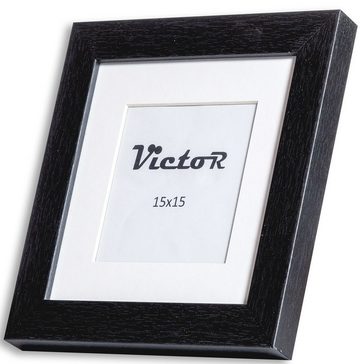 Victor (Zenith) Bilderrahmen Richter, Bilderrahmen Schwarz 15x15 cm mit 10x10 cm Passepartout, Holz