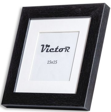 Victor (Zenith) Bilderrahmen Bilderrahmen \"Richter\" - Farbe: Schwarz - Größe: 15 x 15 cm, Bilderrahmen Schwarz 15x15 cm mit 10x10 cm Passepartout, Holz