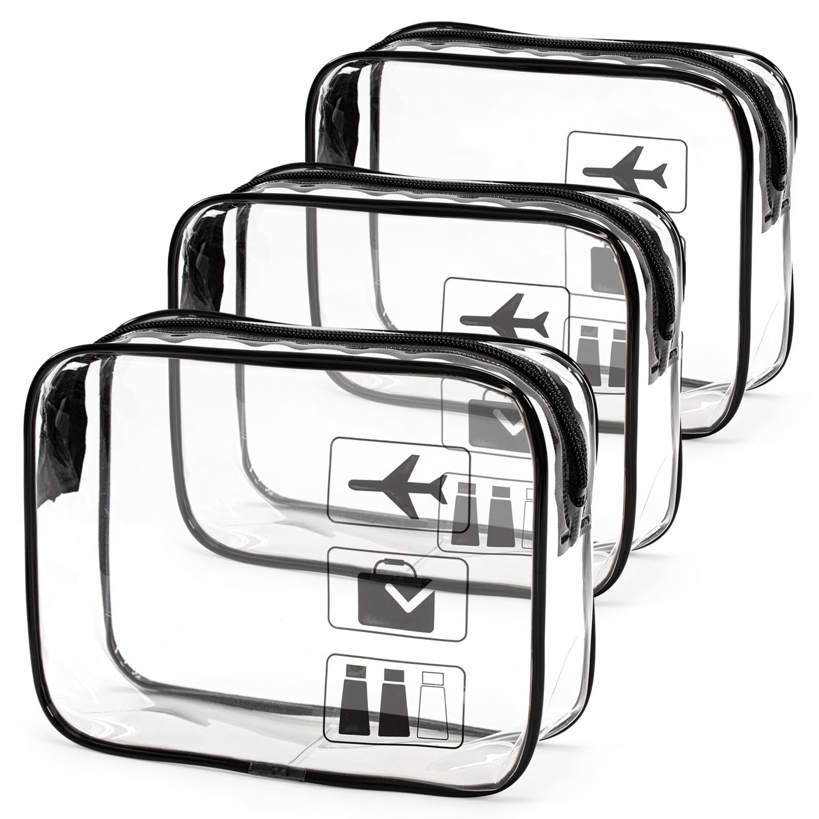 FOUORTUNATE-BEE Kulturbeutel 1 Liter Beutel Flugzeug Handgepäck (3 Stück) ( günstig online kaufen