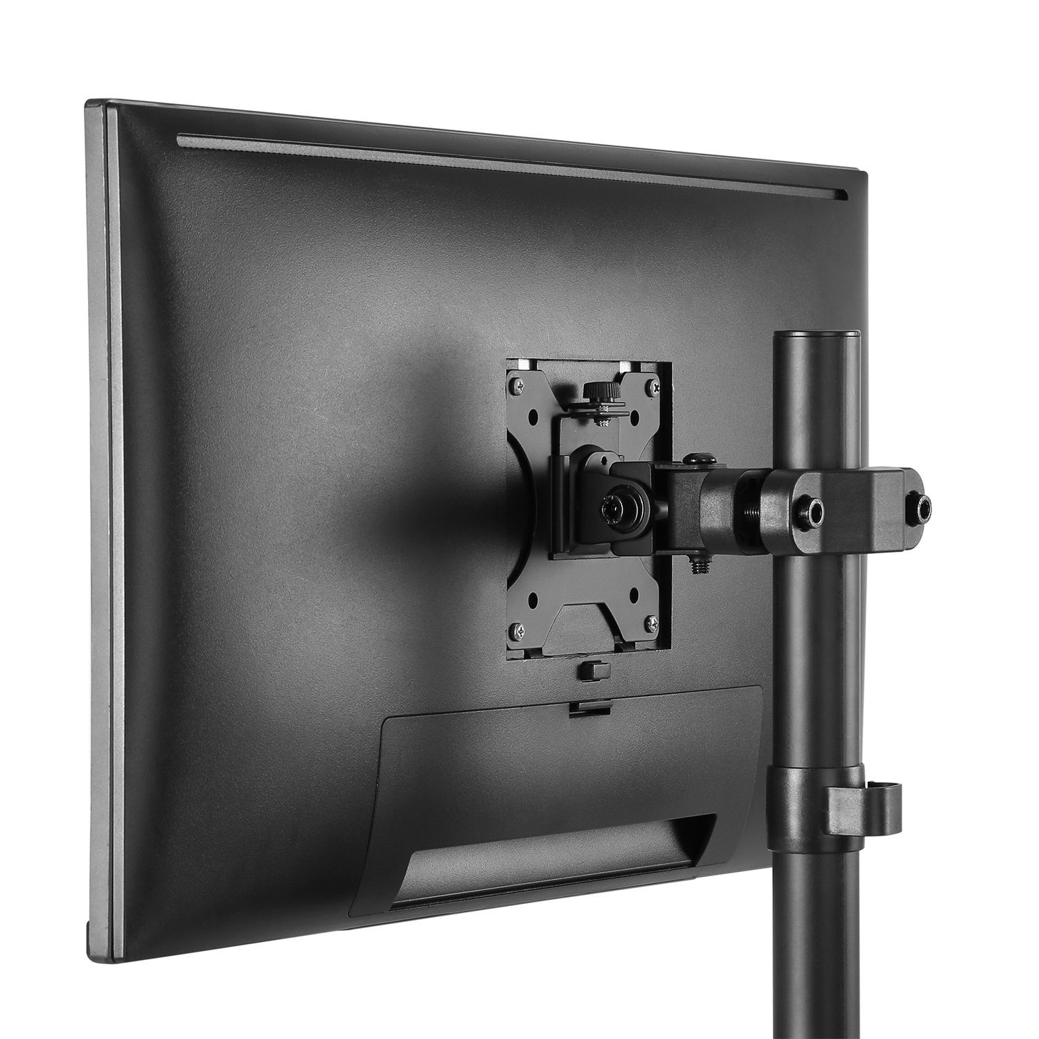 Maclean Monitor-Halterung MC-983 für 17–32″ Pfosten‑/Rohrhalterung 28–60 mm, (bis 32,00 Zoll, 1-tlg., bis 8 kg • VESA 75×75/100×100 • neigbar & schwenkbar)
