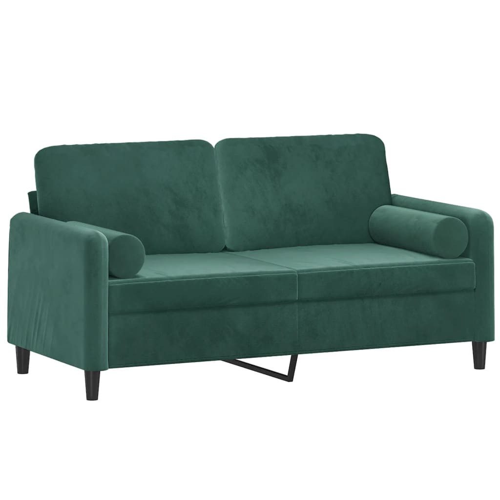 vidaXL Sofa 2-Sitzer-Sofa mit Zierkissen Dunkelgrün günstig online kaufen