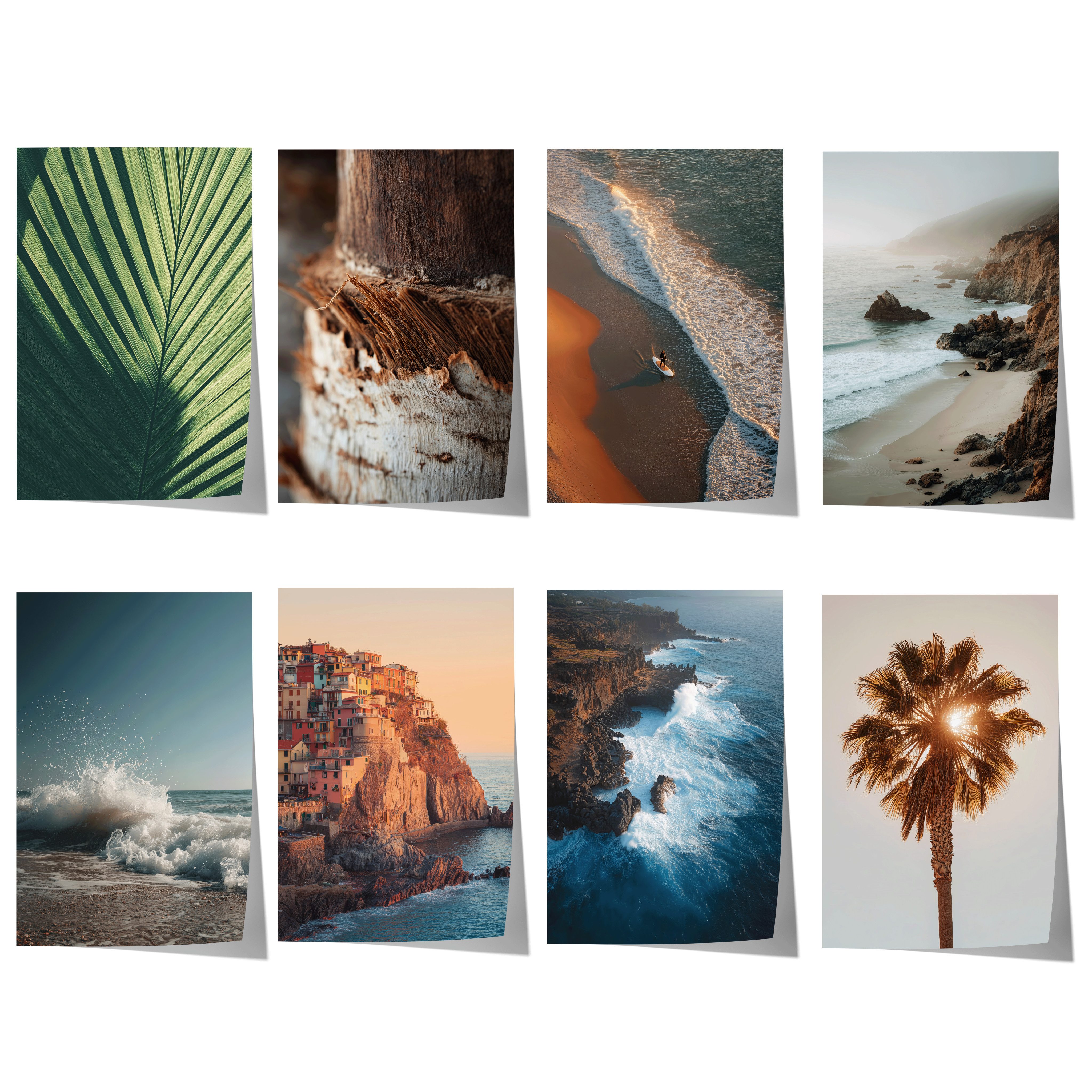 JUSTGOODMOOD Poster Strand Geschenkidee Palmen Wellen Meereslandschaften Dekoprint ohne Ra, B (1 St)
