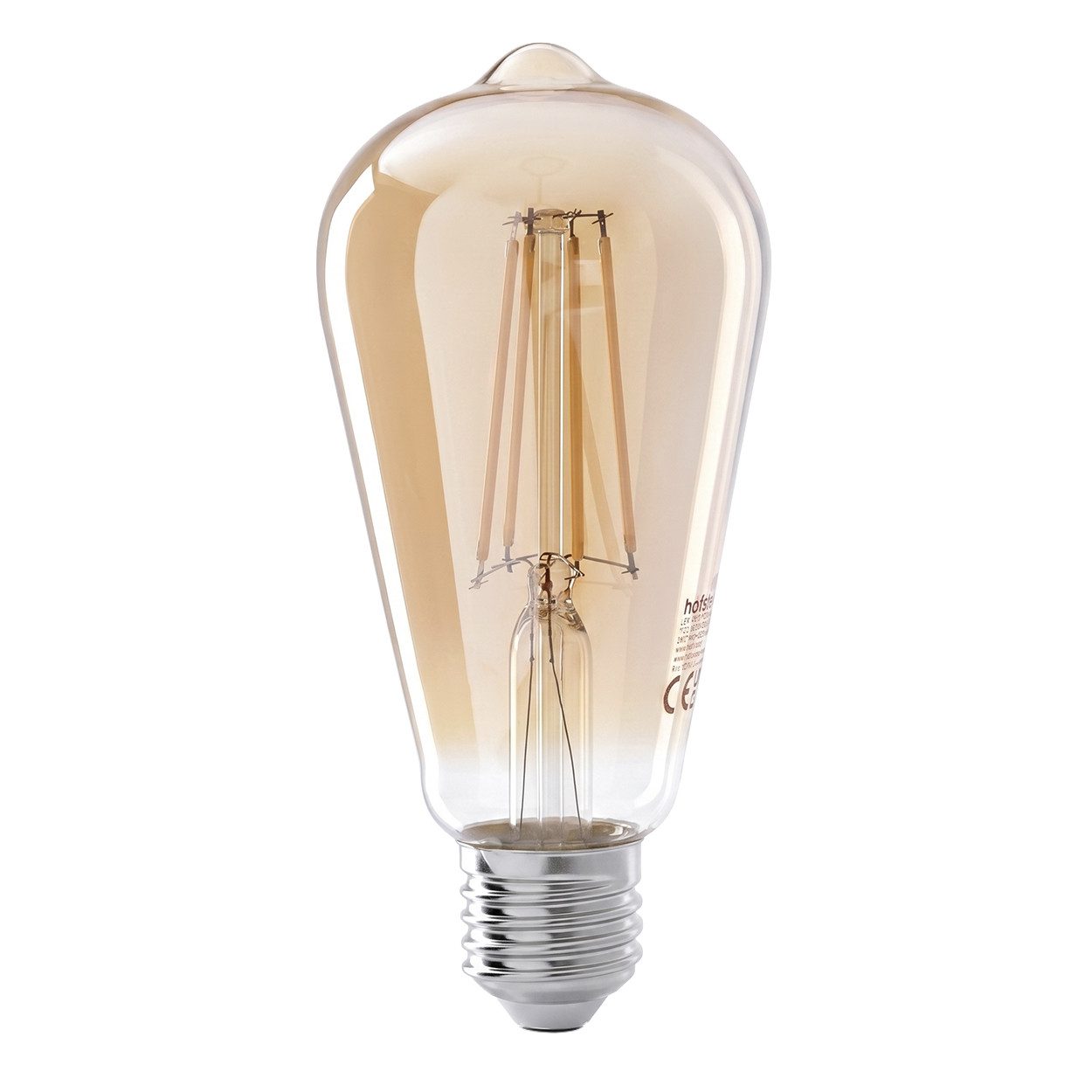 hofstein LED-Leuchtmittel 3er Set Glühbirne Warmweiß dimmbar 7 Watt, E27, 2700 Kelvin, 720 Lumen, Edison Vintage, Filament, Amber – Bild 2 von 5