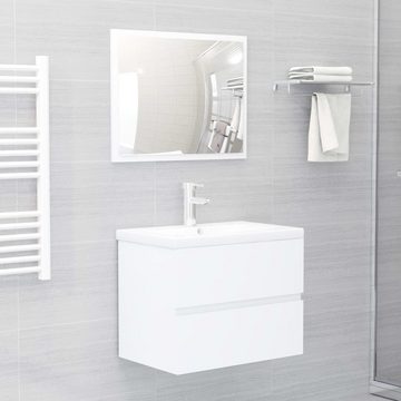vidaXL Waschtisch Waschbeckenunterschrank mit Einbaubecken Weiß Spanplatte 60 cm