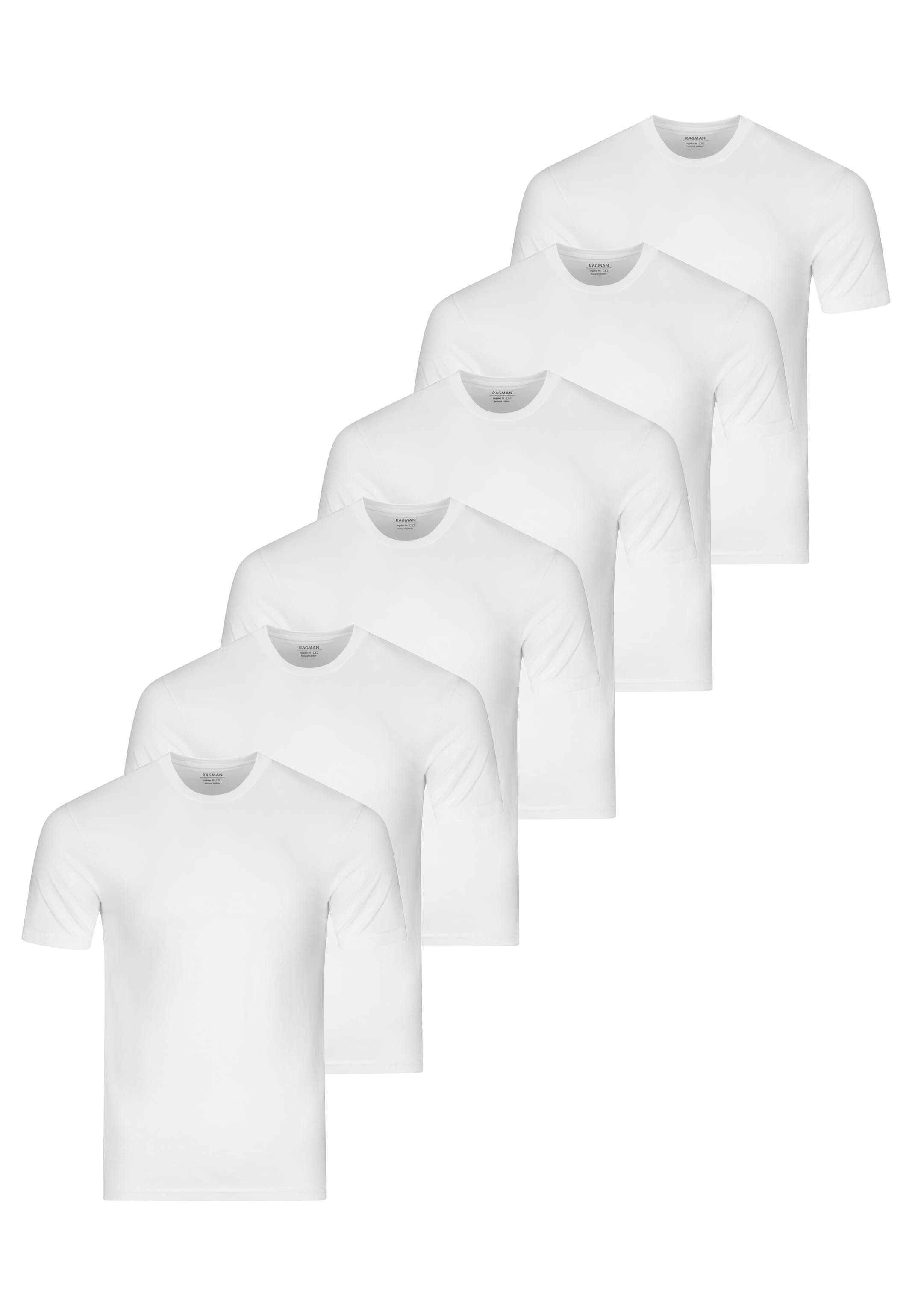 RAGMAN Unterhemd 6er Pack Basic (Spar-Set, 6-St) Unterhemd / Shirt Kurzarm - Baumwolle - Atmungsaktiv