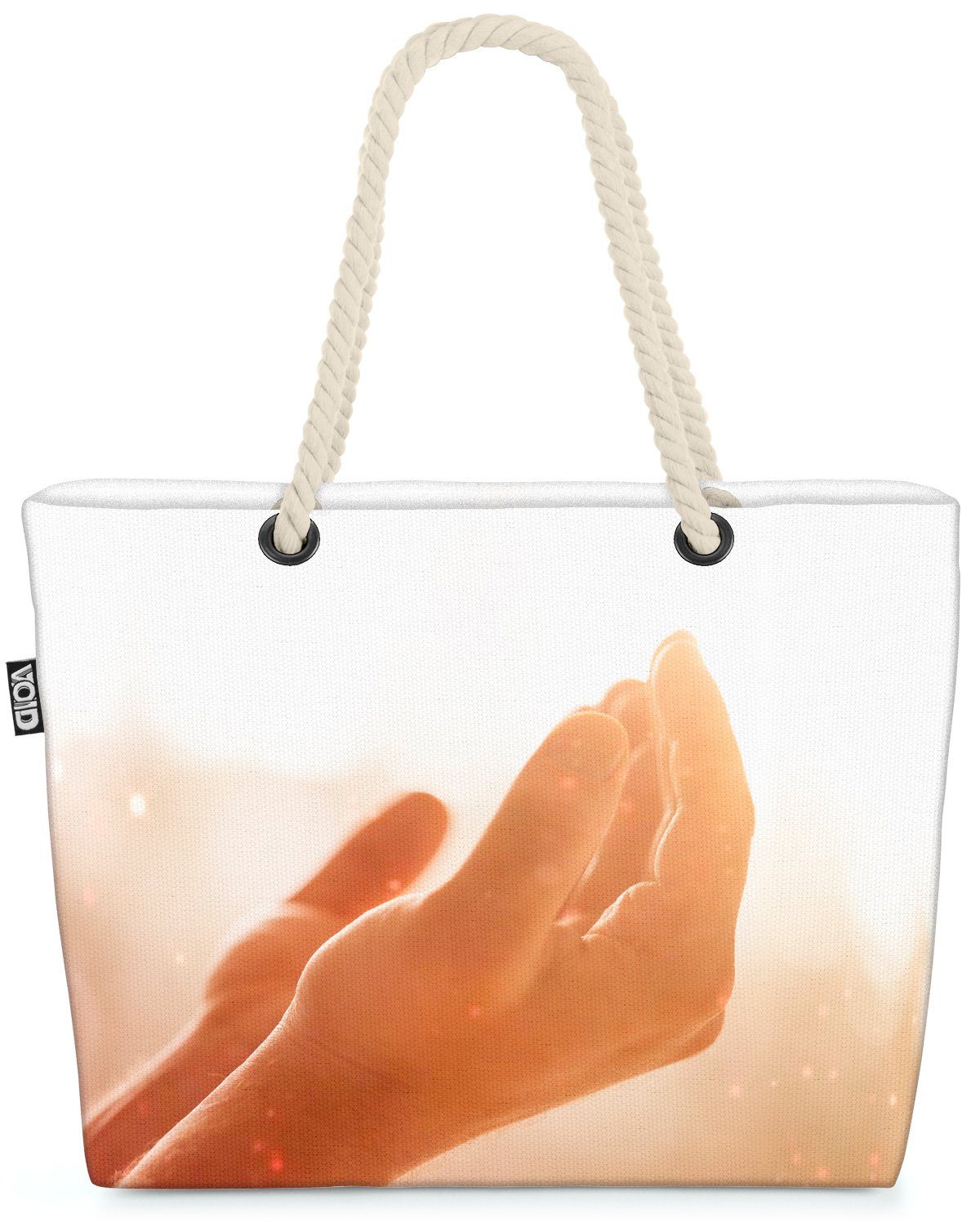 VOID Strandtasche (1-tlg), Spirituelle Hände Sonne Spirituelle Hände Sonne Sonnenaufgang Entspan