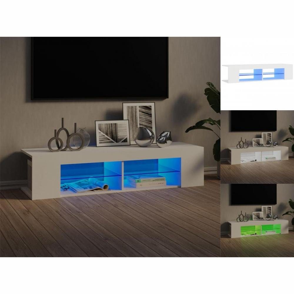 vidaXL TV-Schrank TV-Schrank mit LED-Leuchten Weiß 135x39x30 cm Lowboard