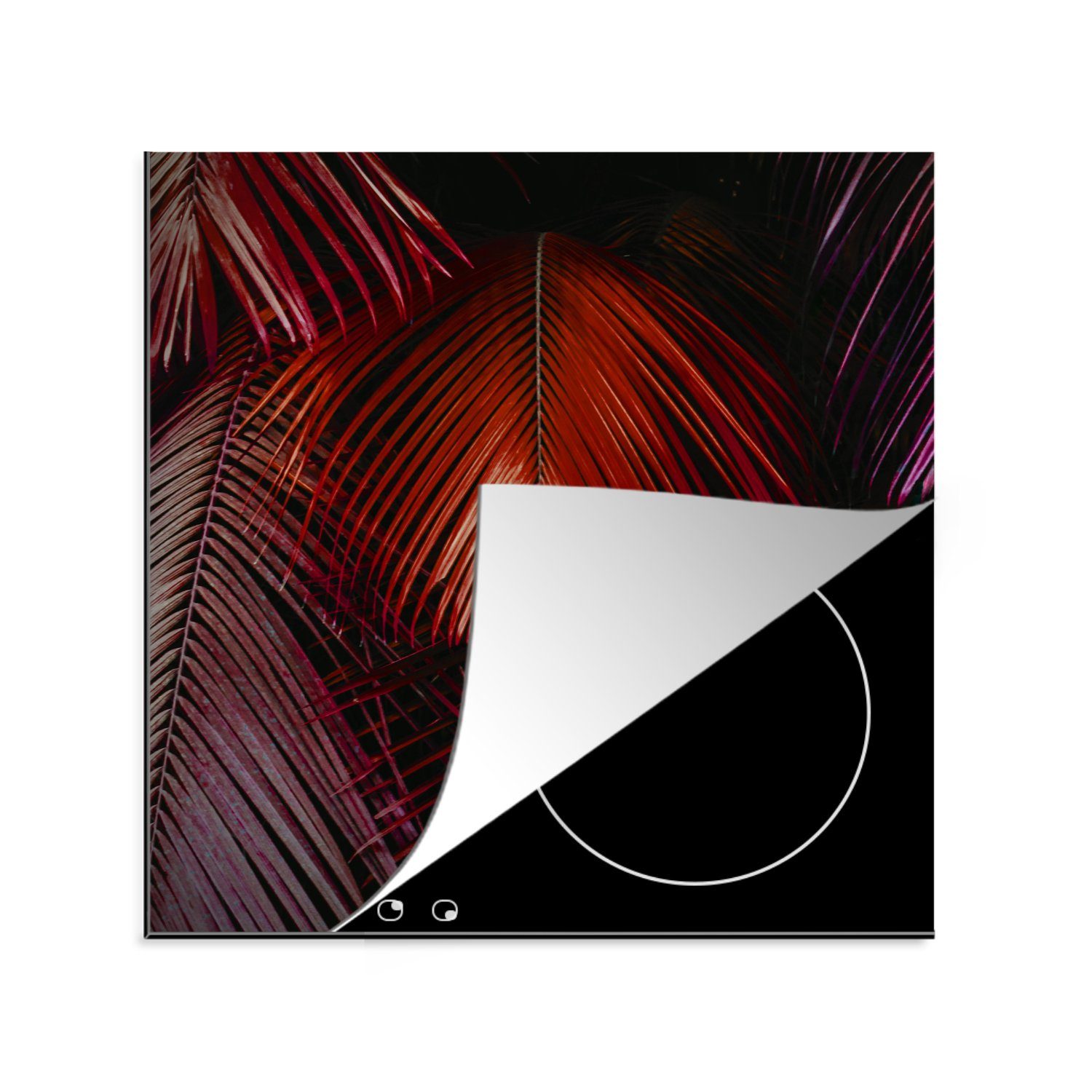 MuchoWow Herdblende-/Abdeckplatte Dschungel - Design - Farben - Blätter, Vinyl, (1 tlg), 78x78 cm, Ceranfeldabdeckung, Arbeitsplatte für küche