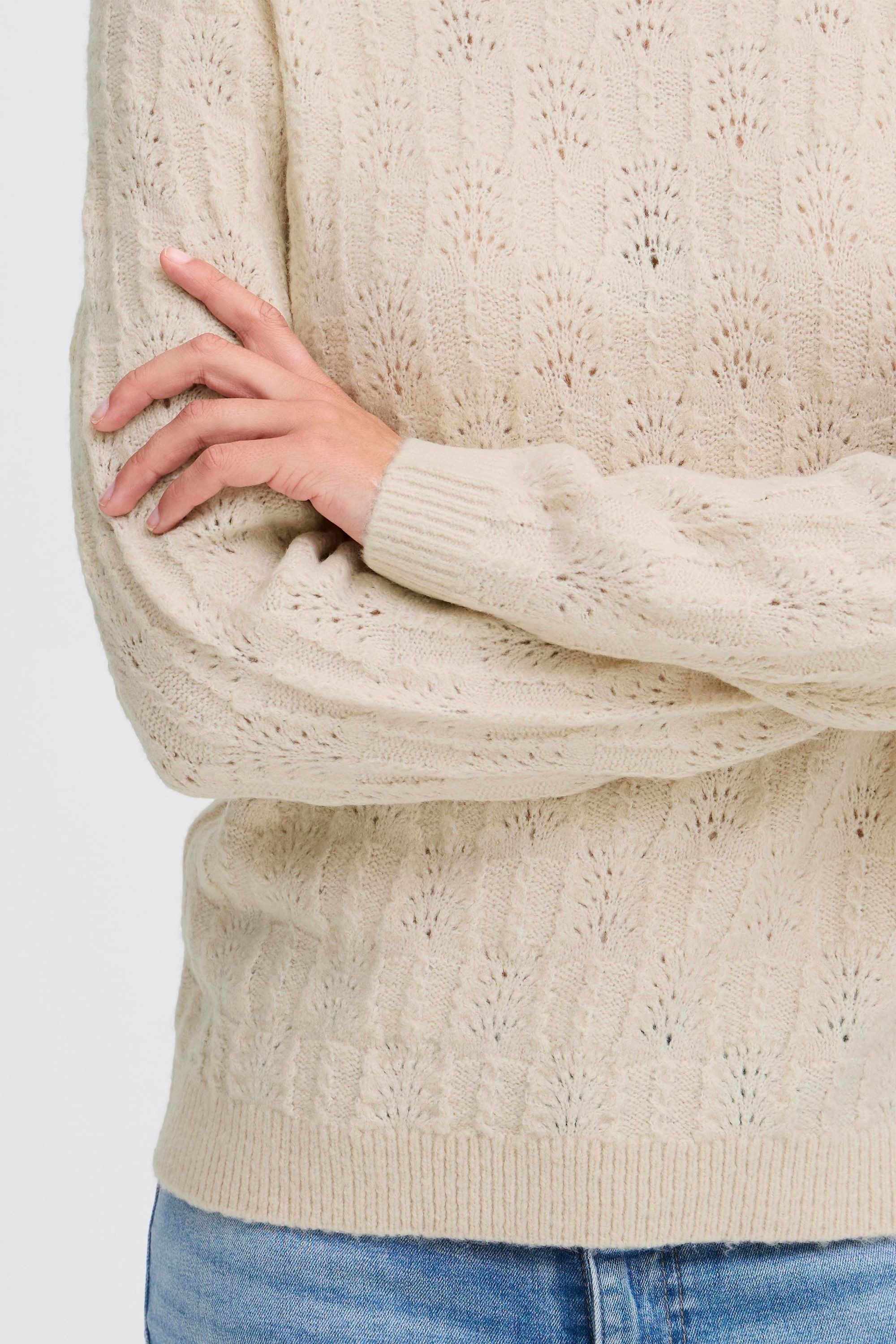 OXMO Rundhalspullover OXSinva Modischer Strickpullover mit süßem Muster