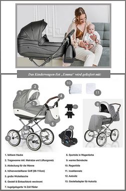 Roan Kombi-Kinderwagen Emma Classic 2 in 1 inkl. Sportsitz und Zubehör in 6 Farben