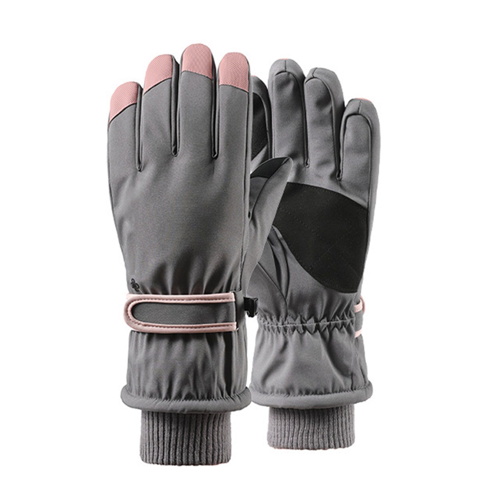 Blusmart Fahrradhandschuhe Wasserdichte Winter Warme Handschuhe Schnee Ski Handschuhe Snowboard grauB
