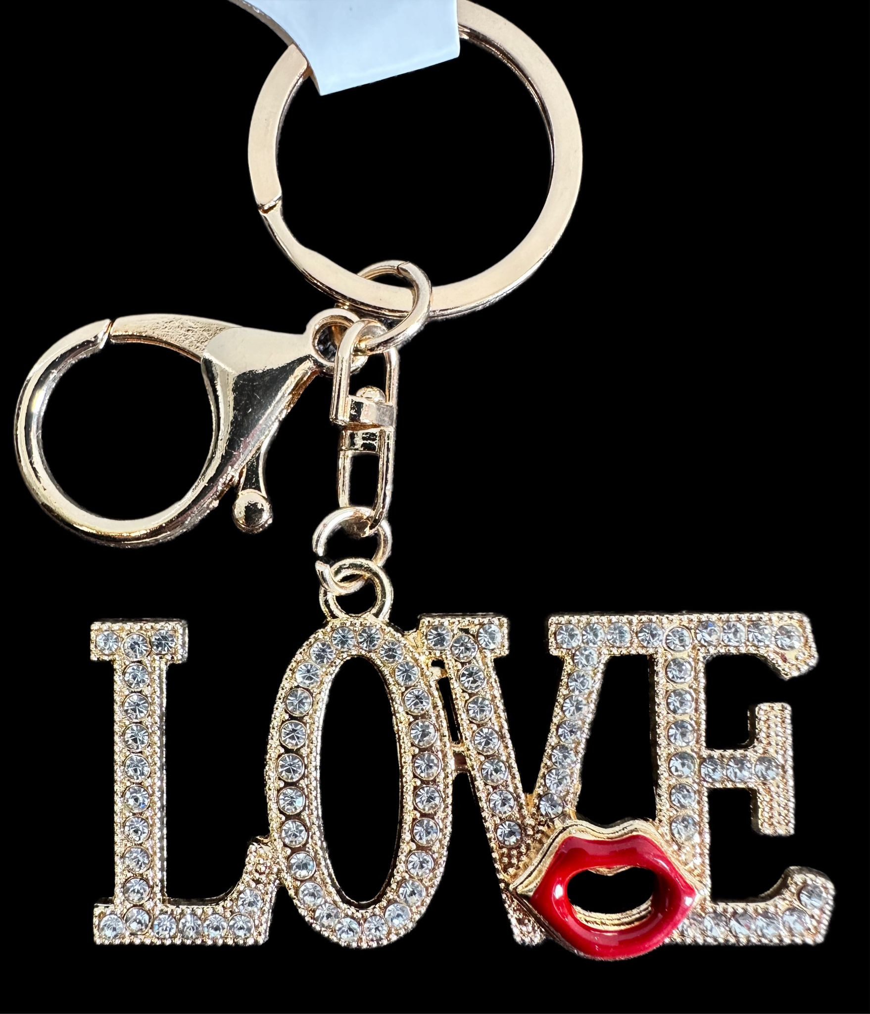 Whitehouse Leisure International Ltd Schlüsselanhänger Schlüsselanhänger Kinder Mini Anhänger keychain Gltzer Love, Schlüsselanhänger aus Metall mit Steinen und Glitzer Geschenk 6 cm