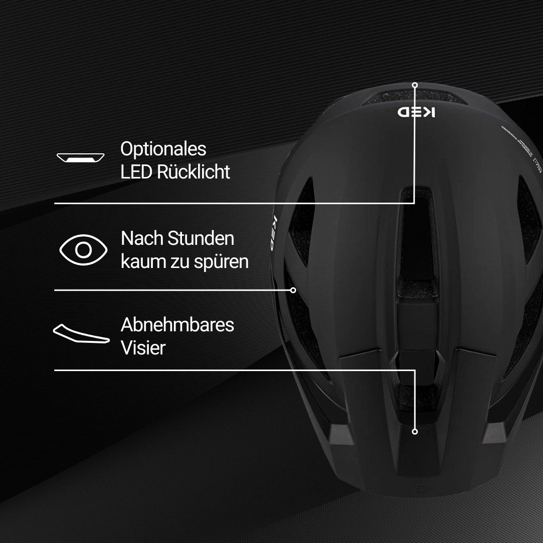 KED Fahrradhelm Embrace MU-1 Allround Helm, Unisex Fahrradhelm, Für City Trail Mit Verstellbarem Visier