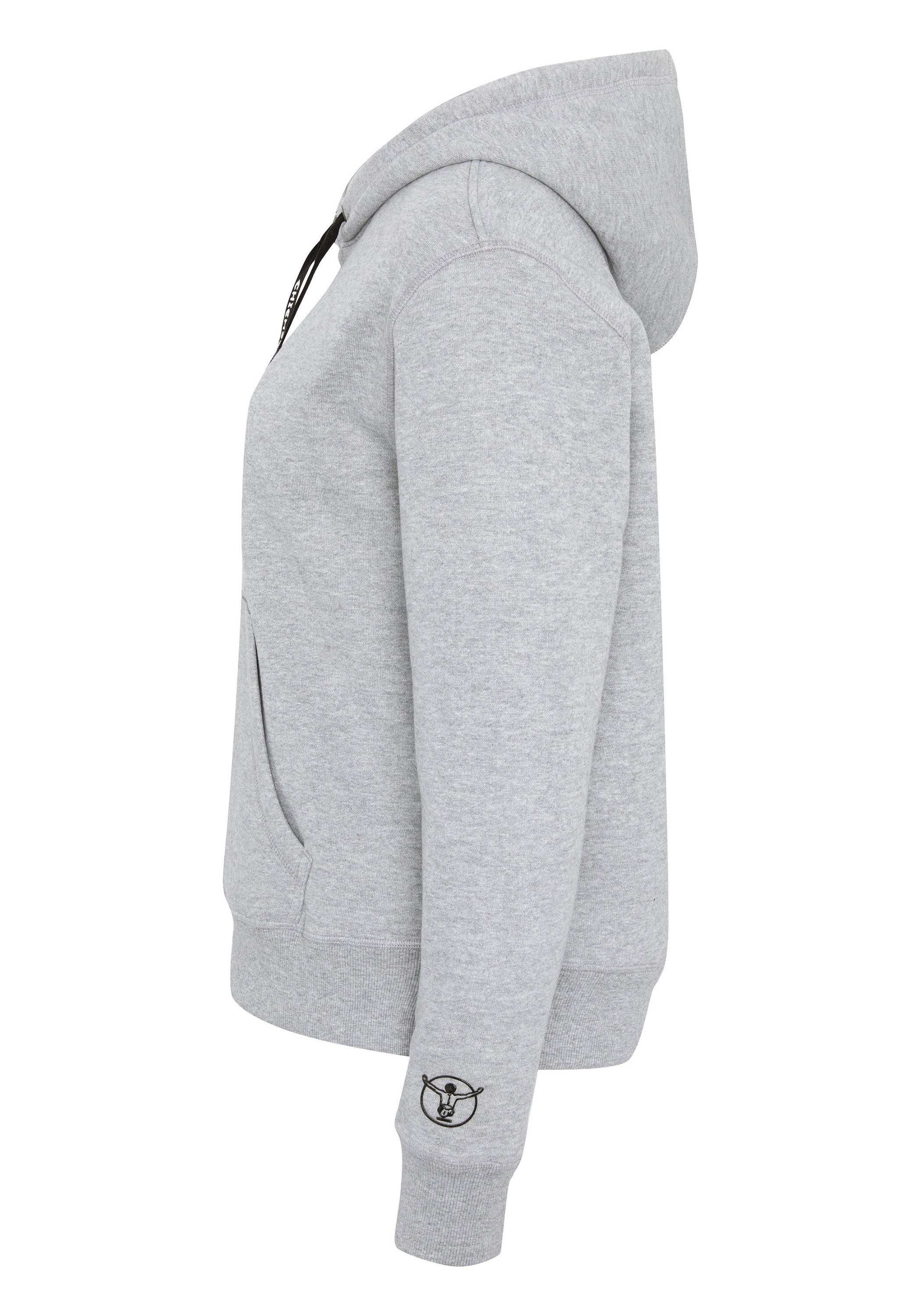 Chiemsee Kapuzensweatjacke Hoodie mit Neutral 17-4402M 1 Melange Logo-Akzenten Gray